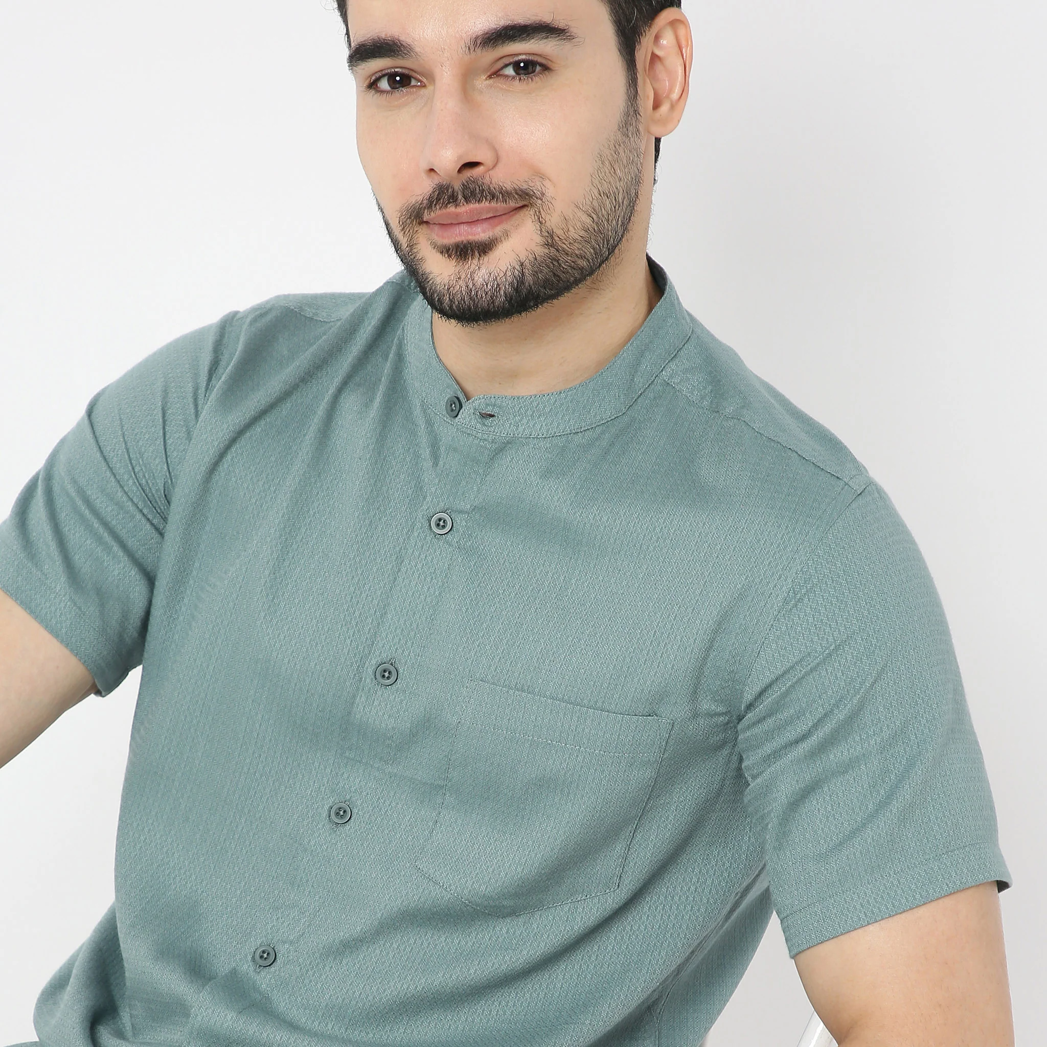 Artistry™ - Band Collar Casual Shirt - Image 9