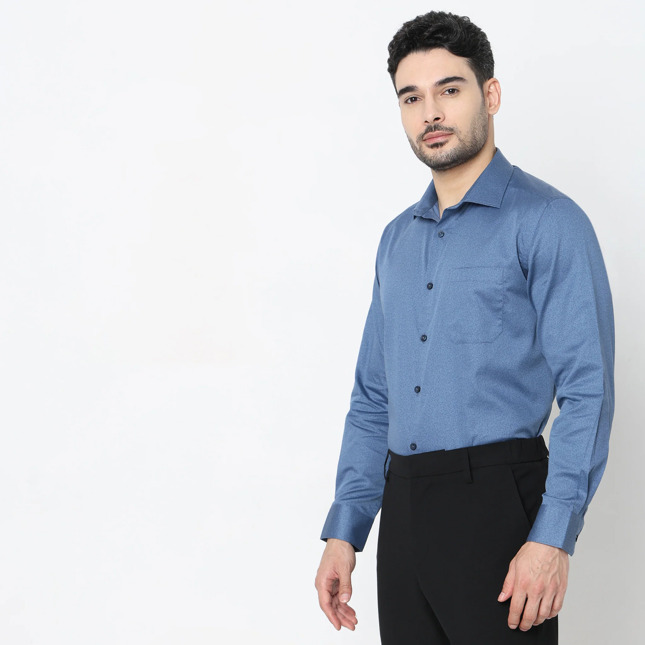 Regular Fit Solid Shirt - Image 5
