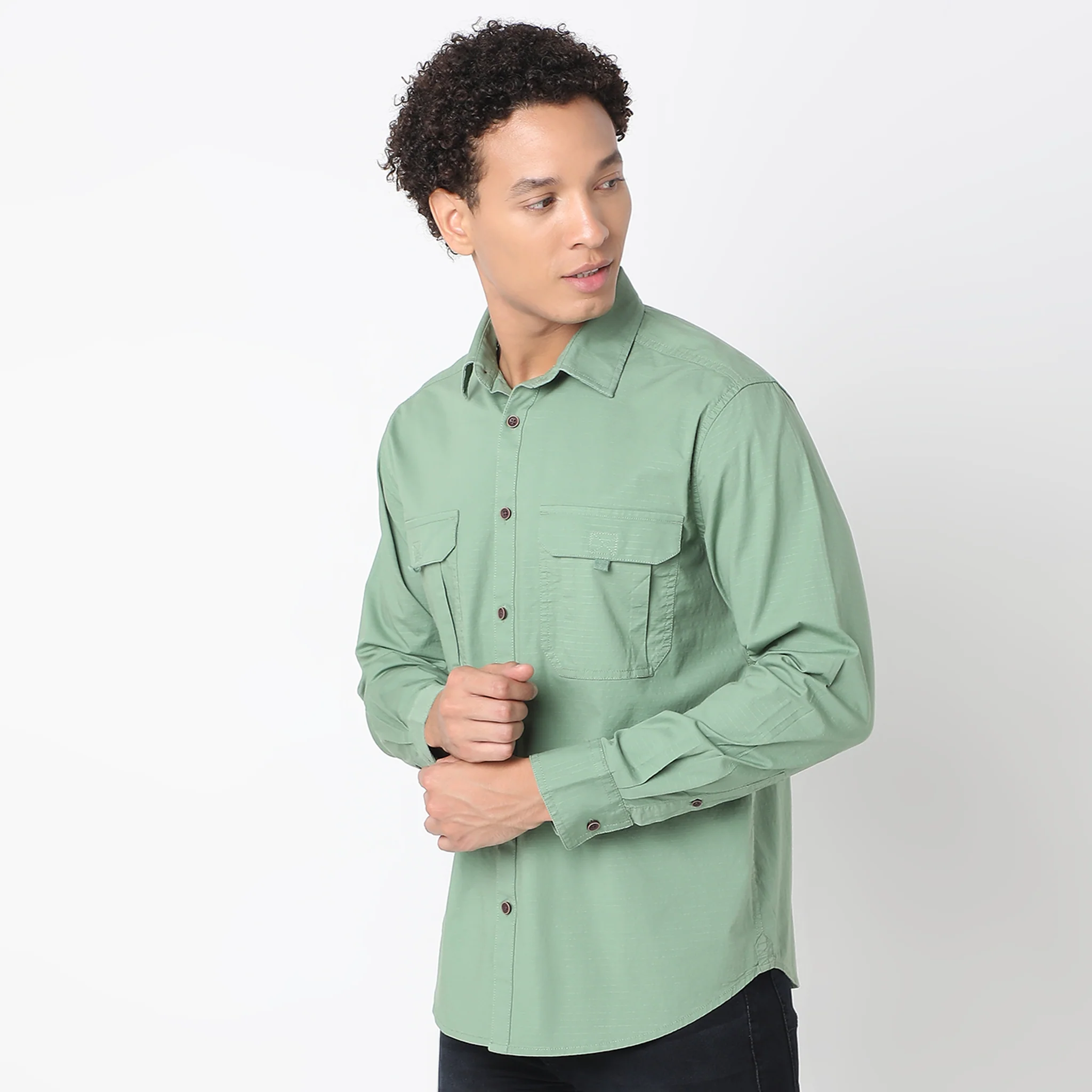 Regular Fit Solid Shirt - Image 15