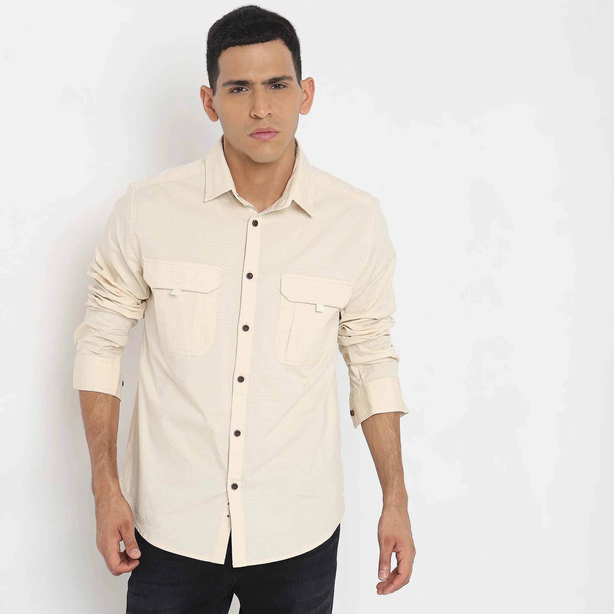 Regular Fit Solid Shirt - Image 2