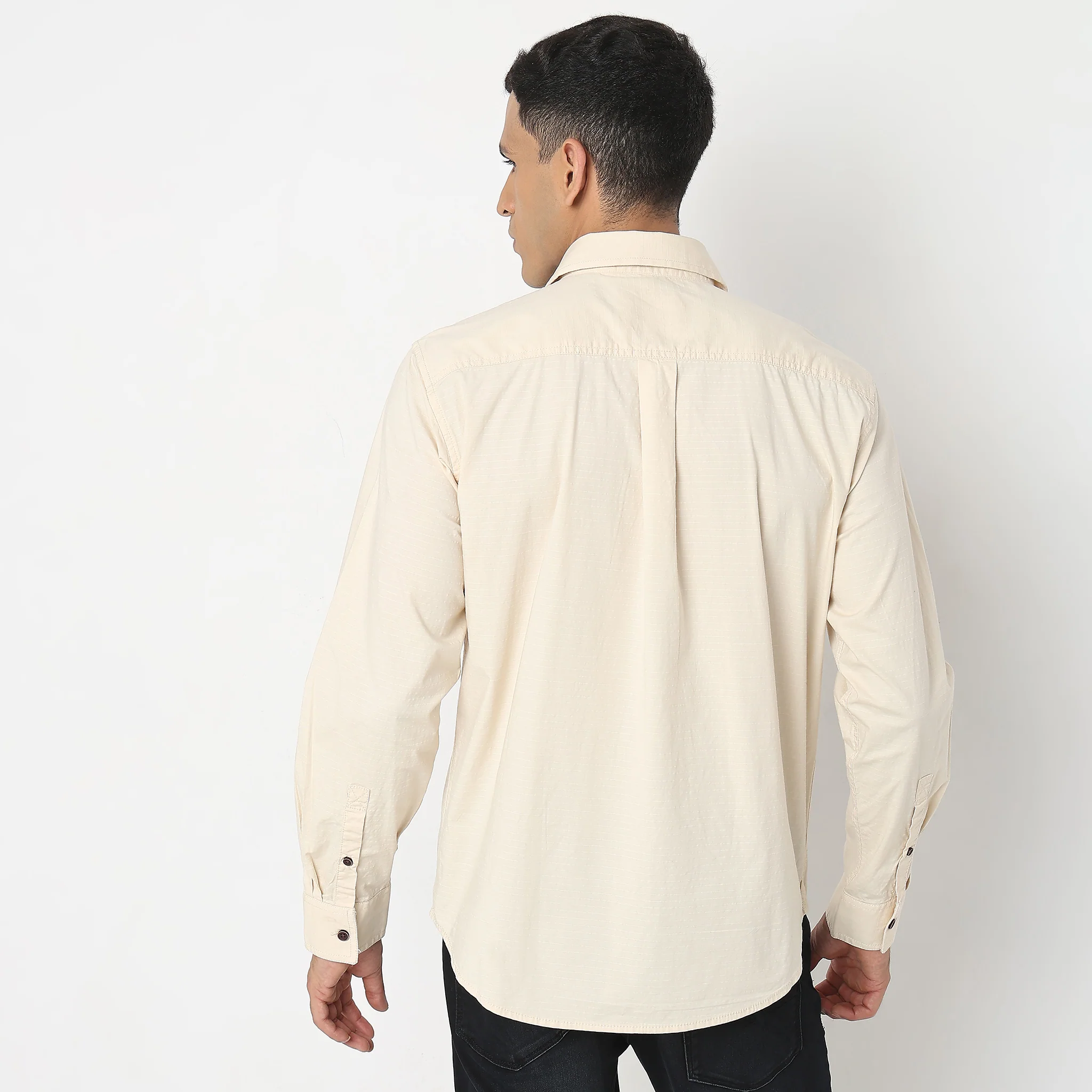 Regular Fit Solid Shirt - Image 3