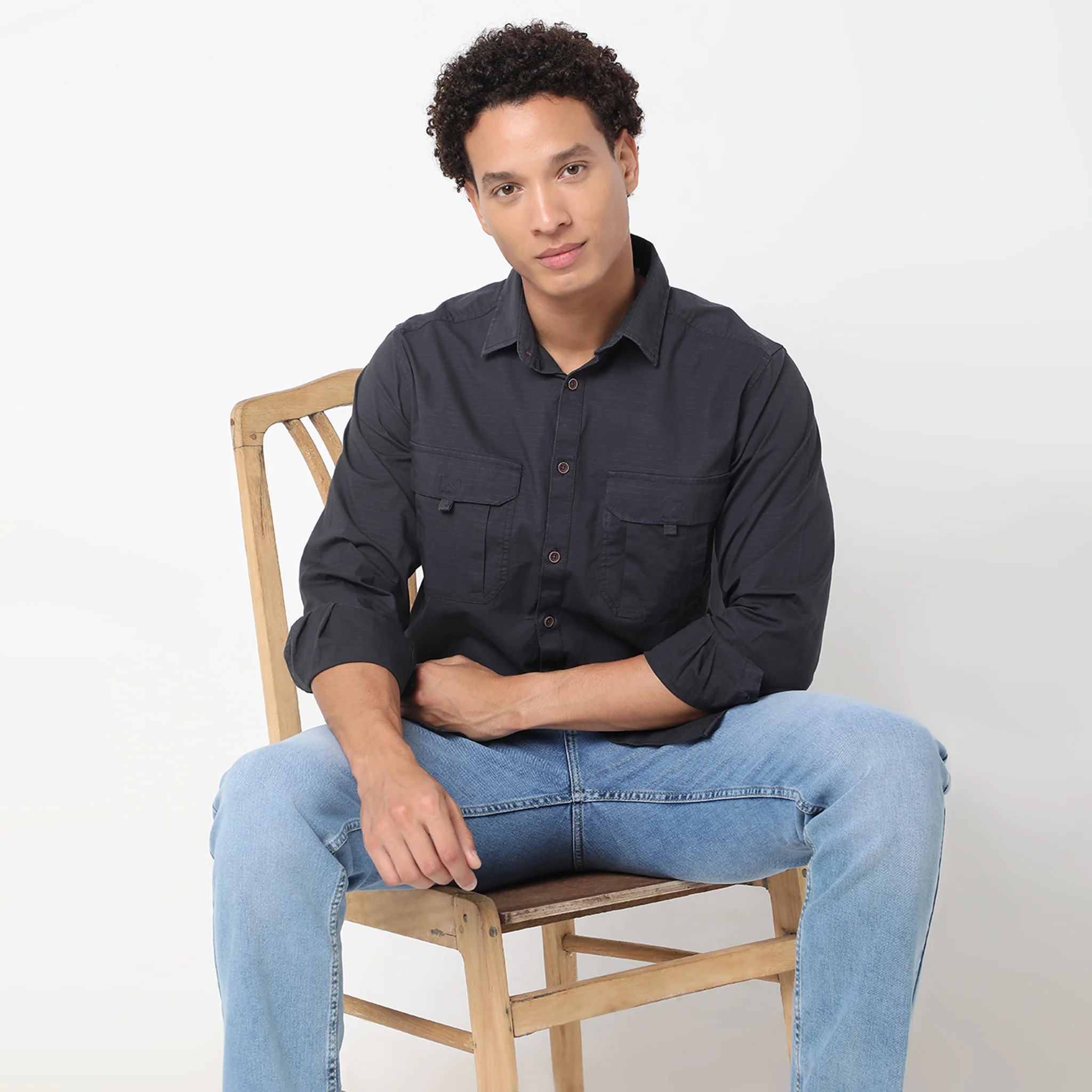 Regular Fit Solid Shirt - Image 7