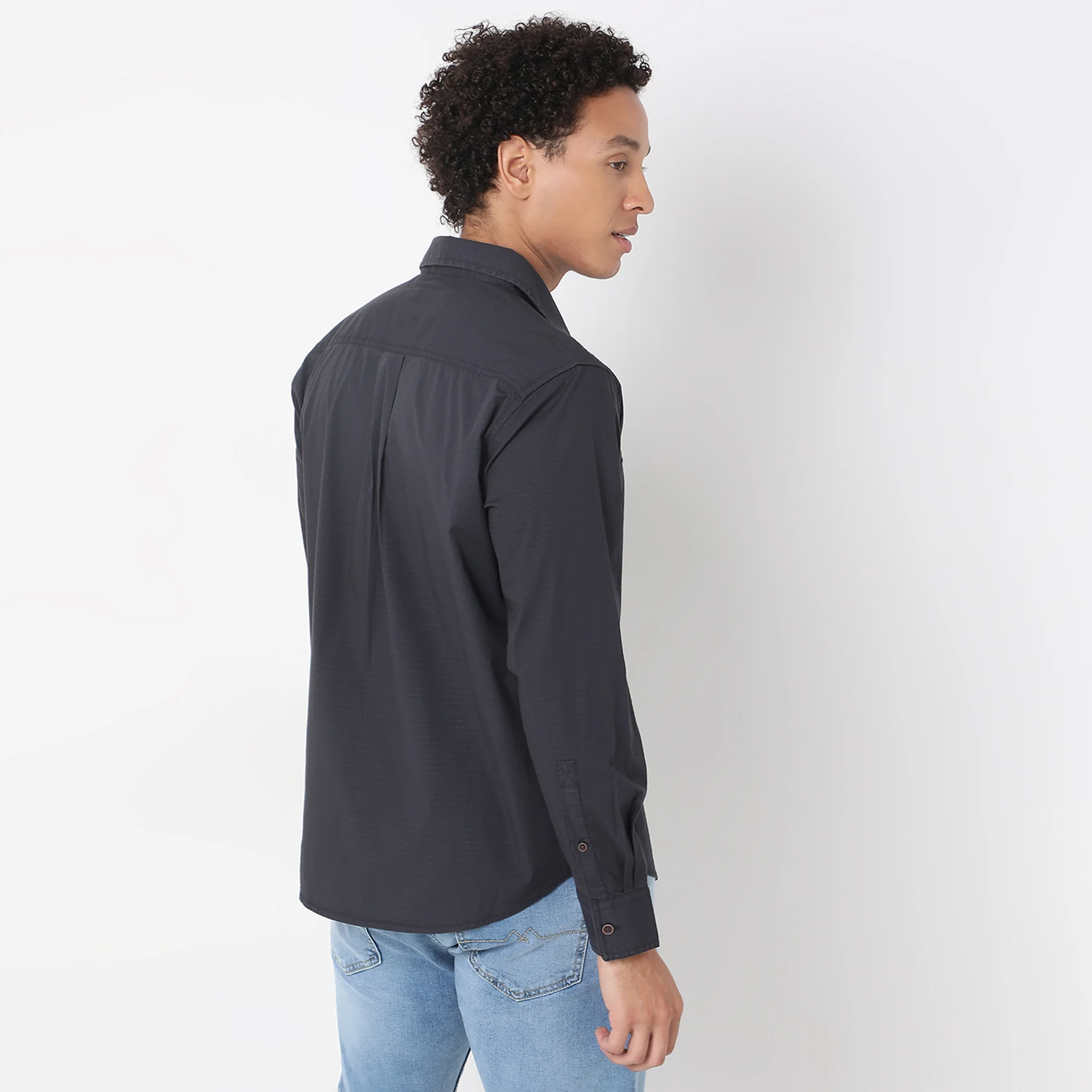 Regular Fit Solid Shirt - Image 8