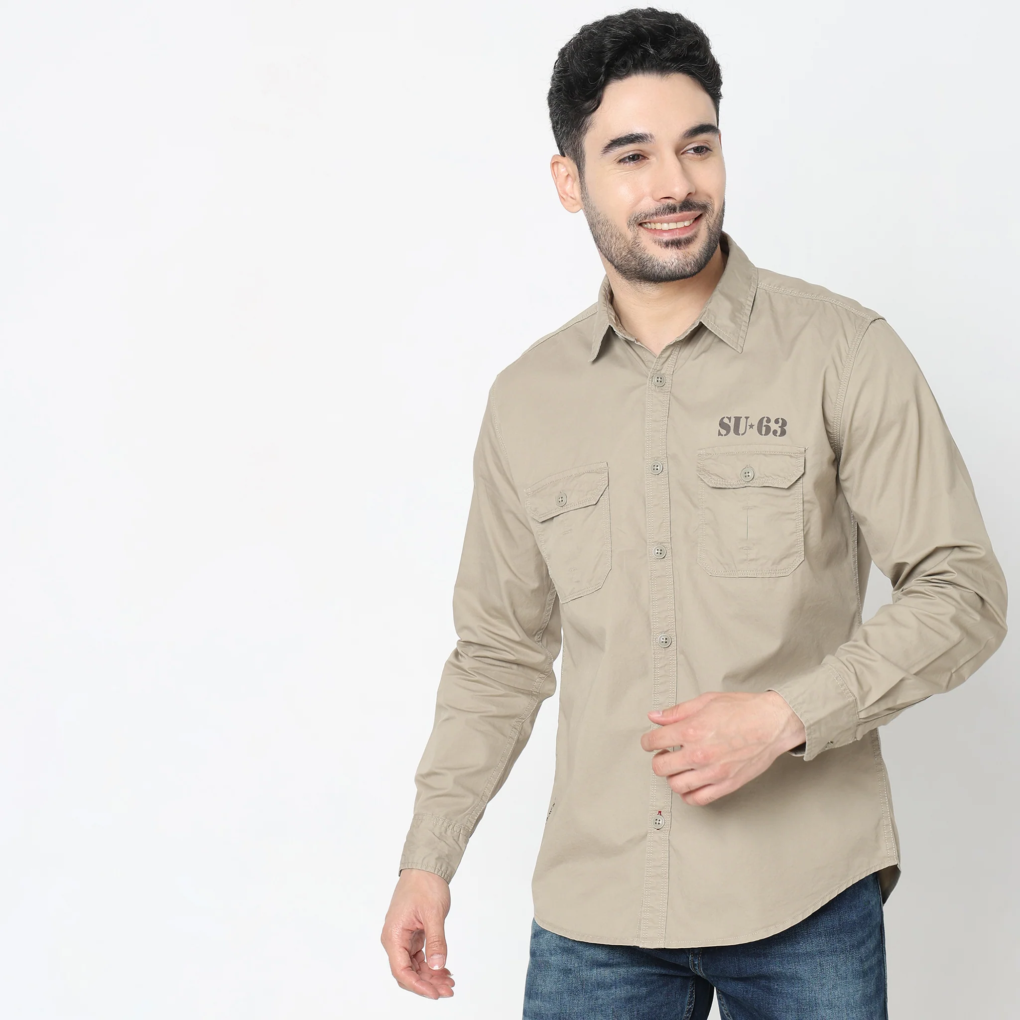 Regular Fit Solid Shirt - Image 2