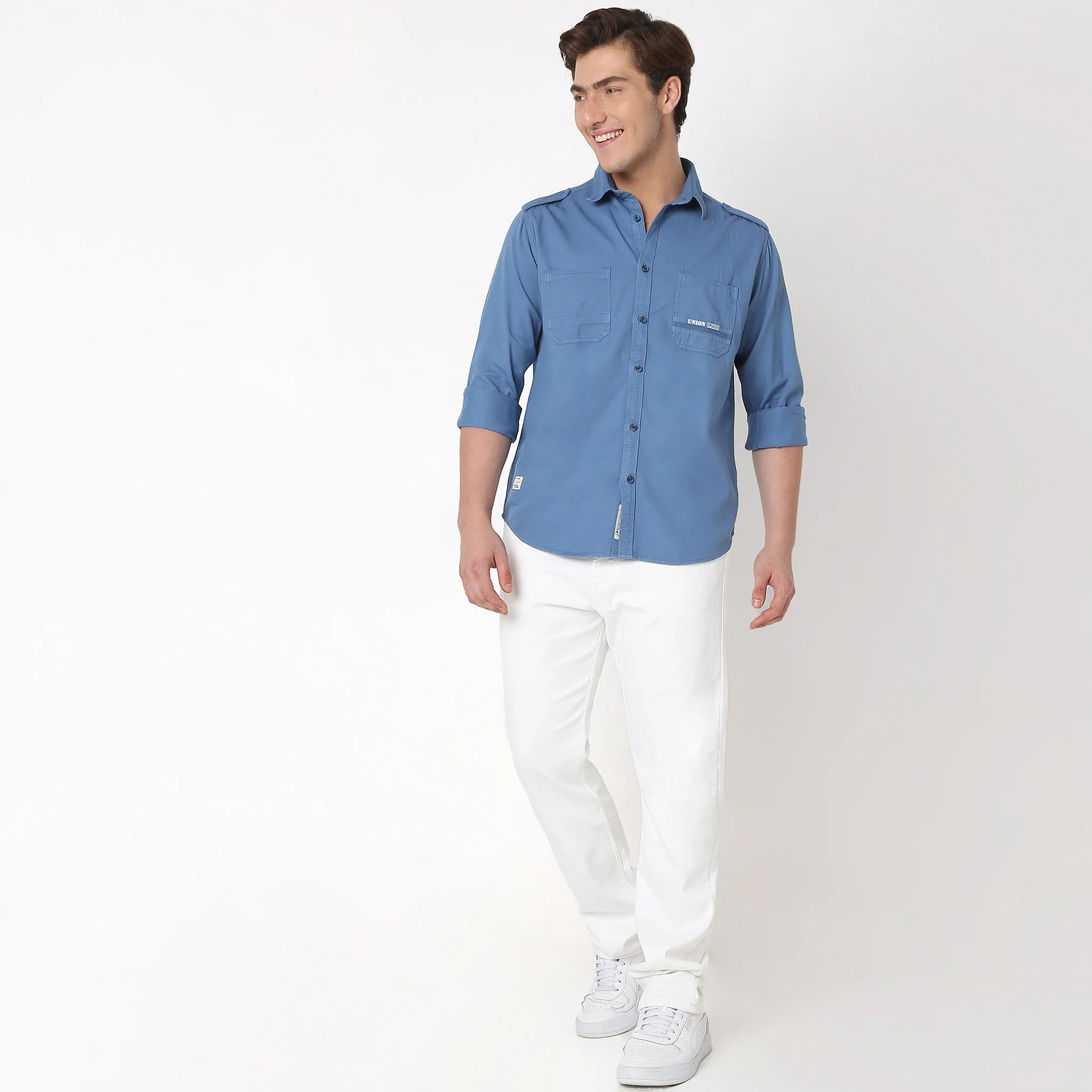 Regular Fit Solid Shirt - Image 6