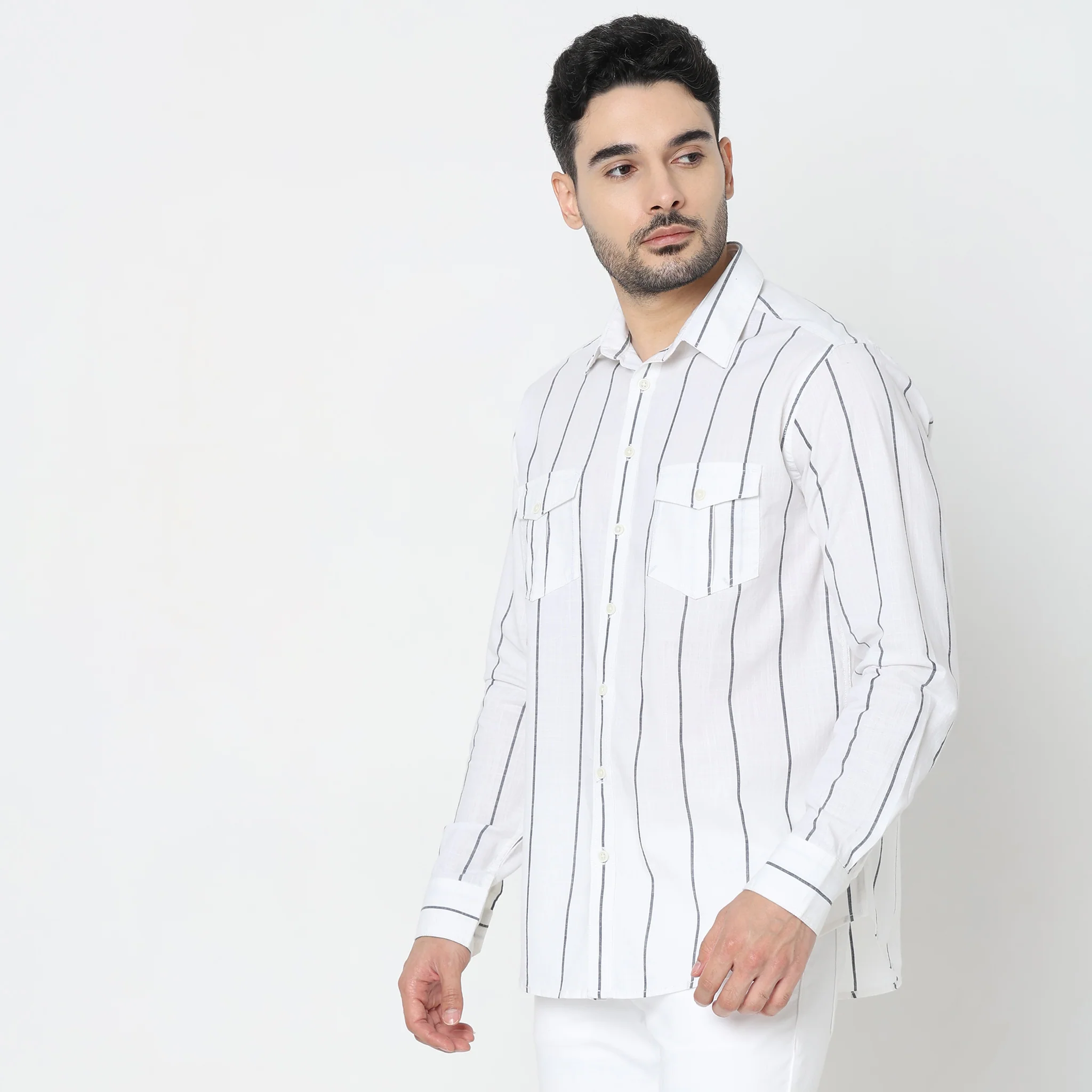 Regular Fit Striped Shirt - Image 5
