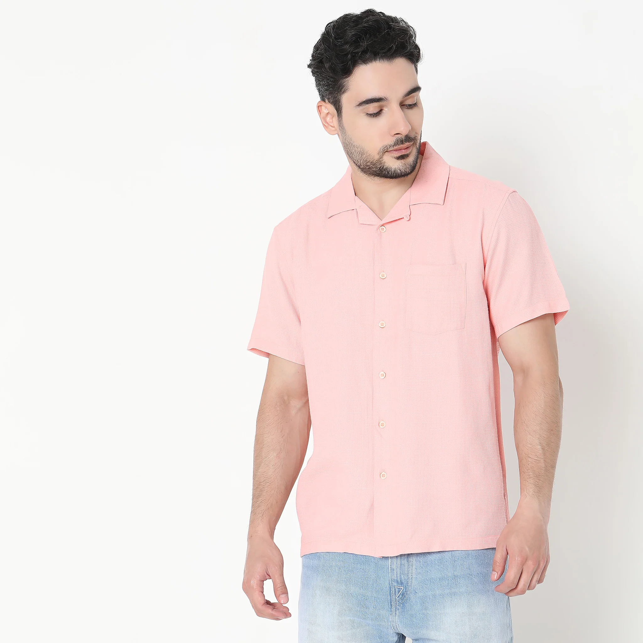 Regular Fit Solid Shirt - Image 2