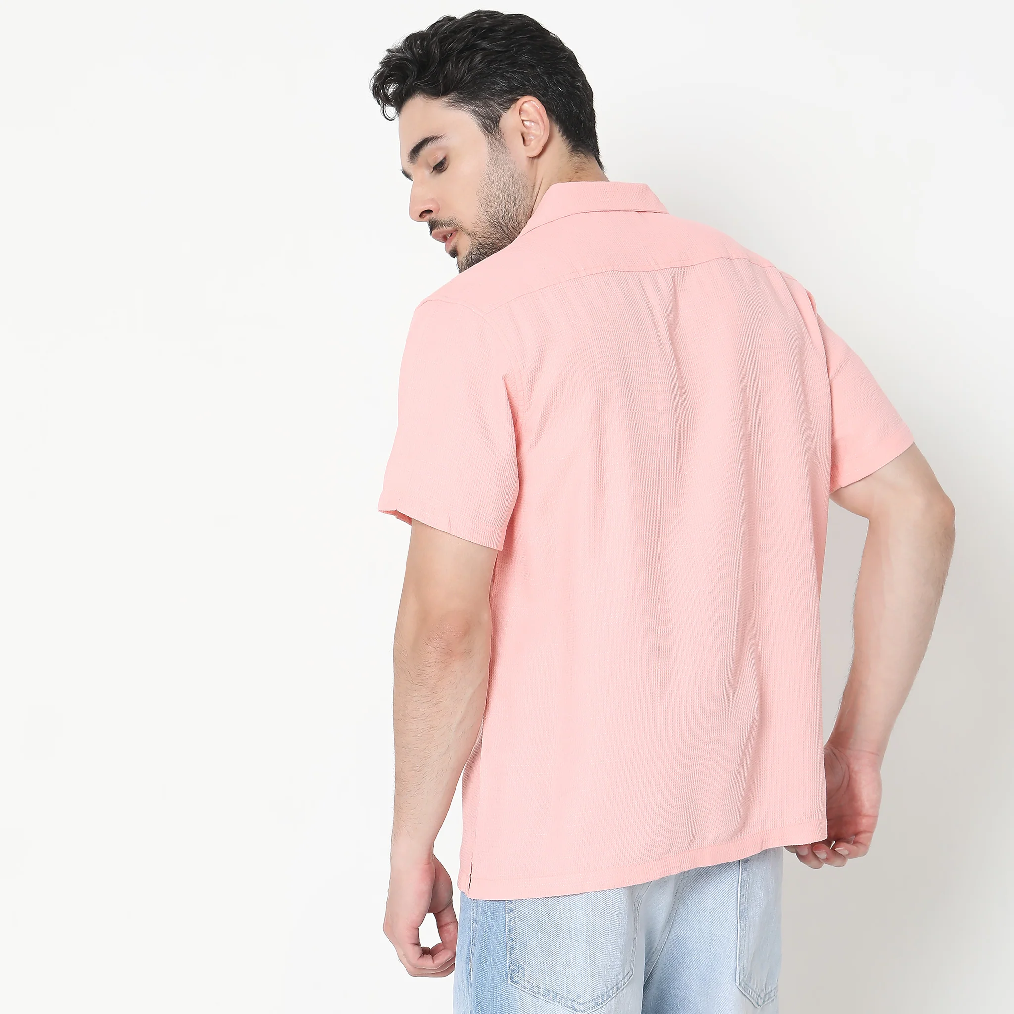 Regular Fit Solid Shirt - Image 3