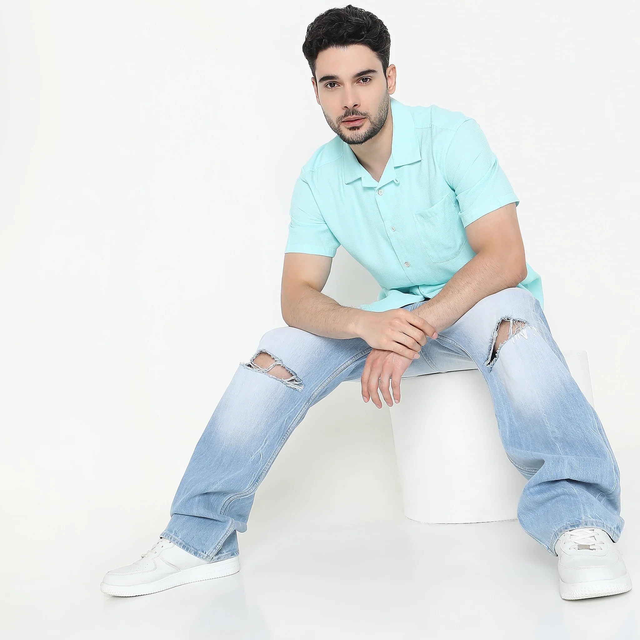 Regular Fit Solid Shirt - Image 6