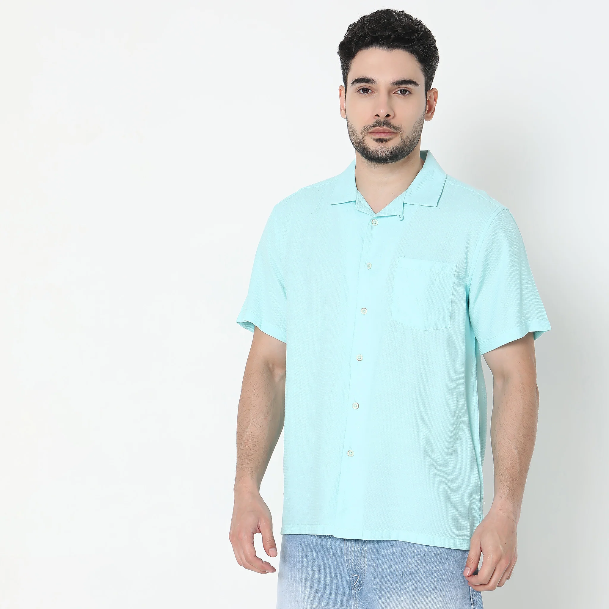 Regular Fit Solid Shirt - Image 7