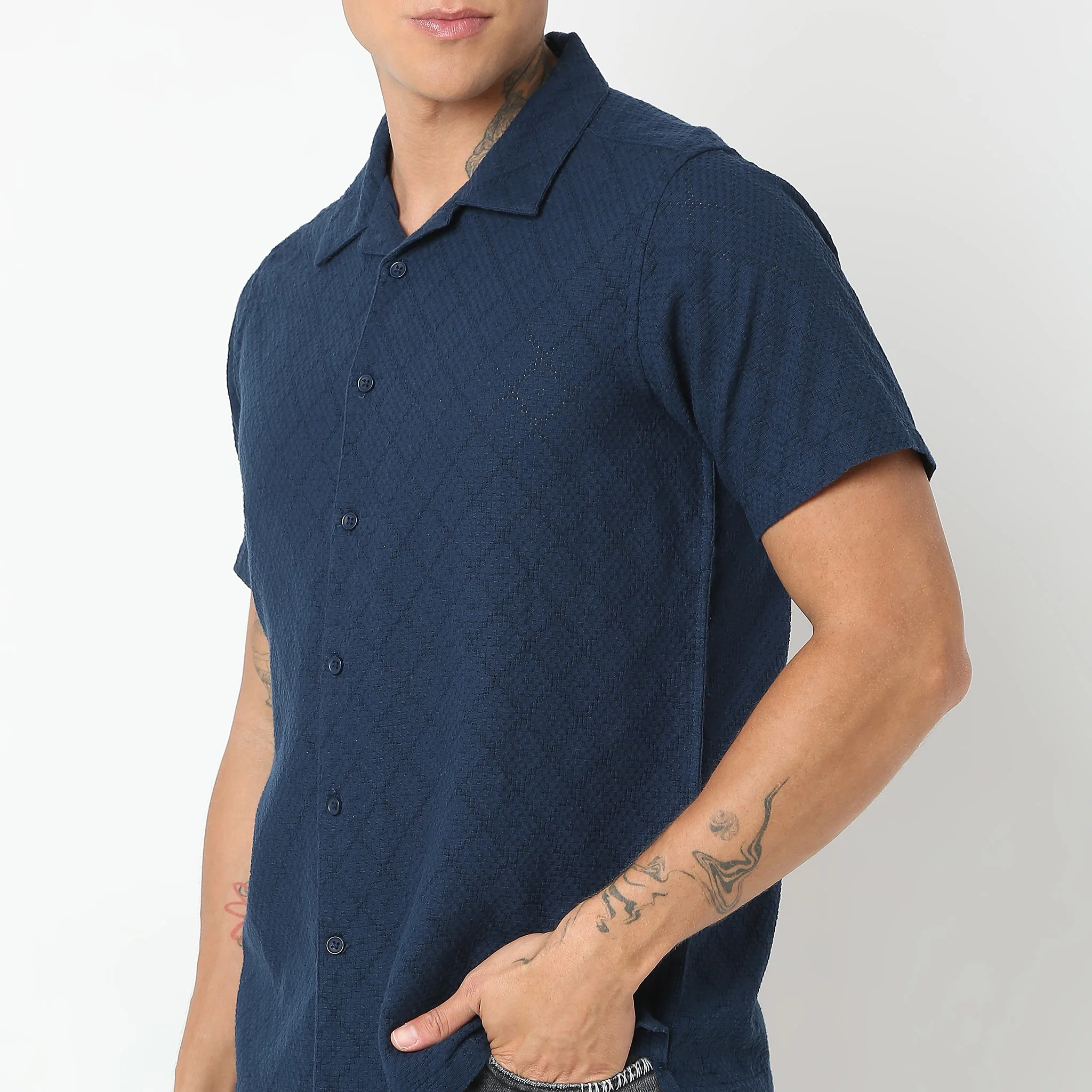 Regular Fit Solid Shirt - Image 4