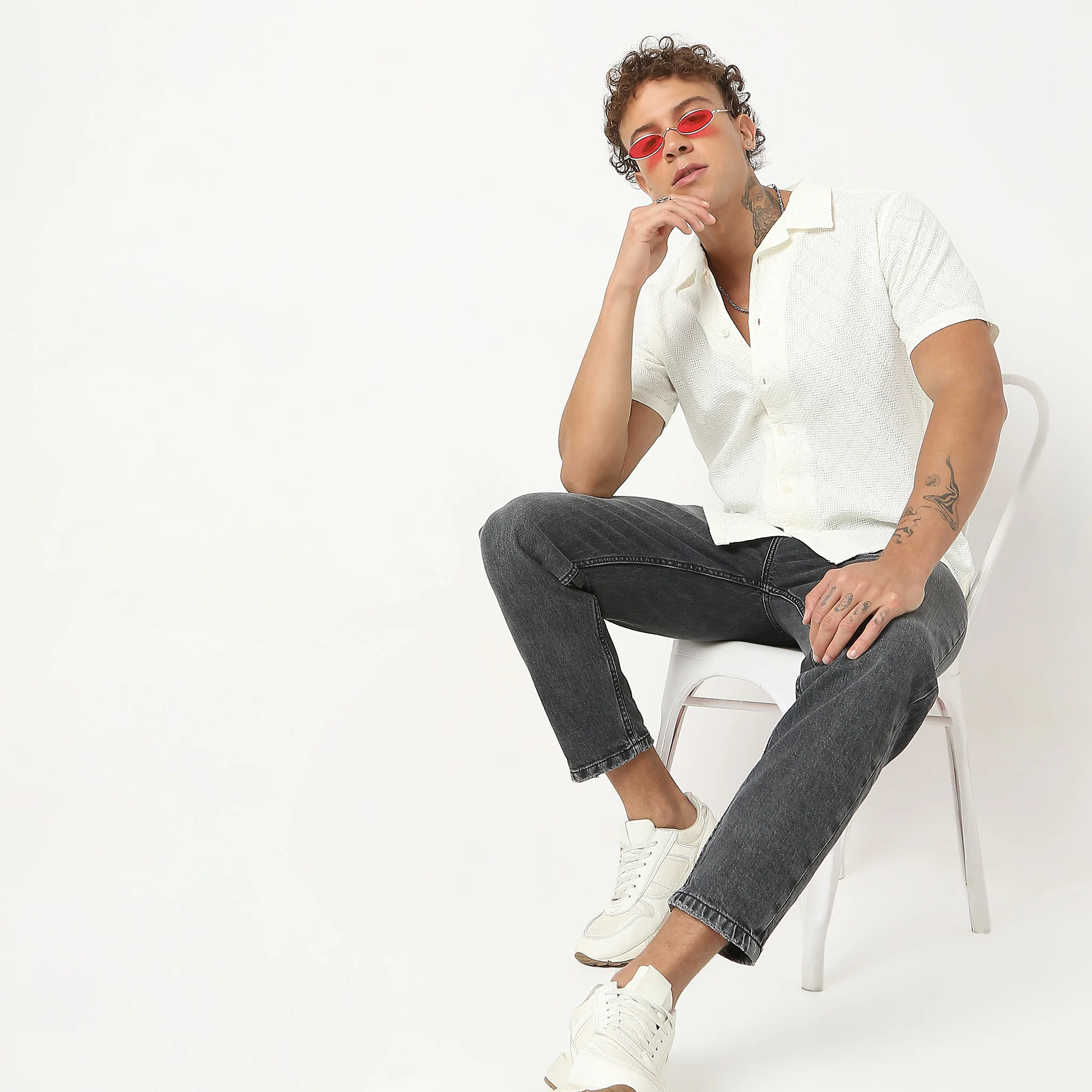 Regular Fit Solid Shirt - Image 6