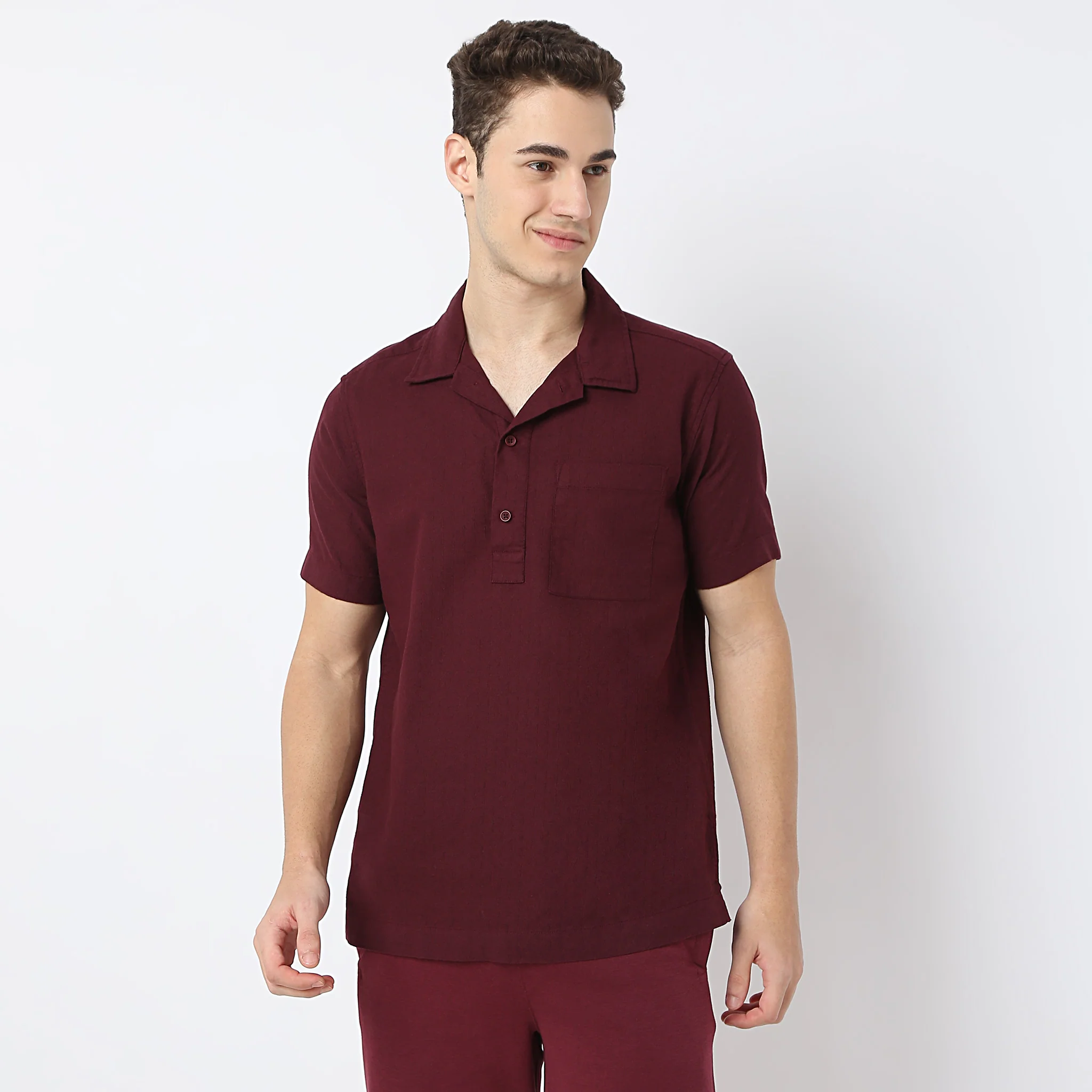 BAE⢠Shirt - Camp Collar With Half Placket - Double Tone Fabric - Regular Fit - Image 2