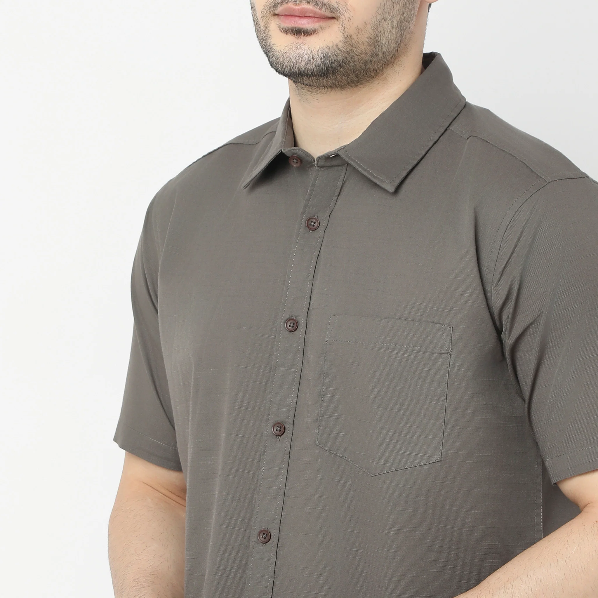 Easy Shirt™ - 100% Cotton MockLin Slubs - Regular Fit Solid Shirt - Image 4