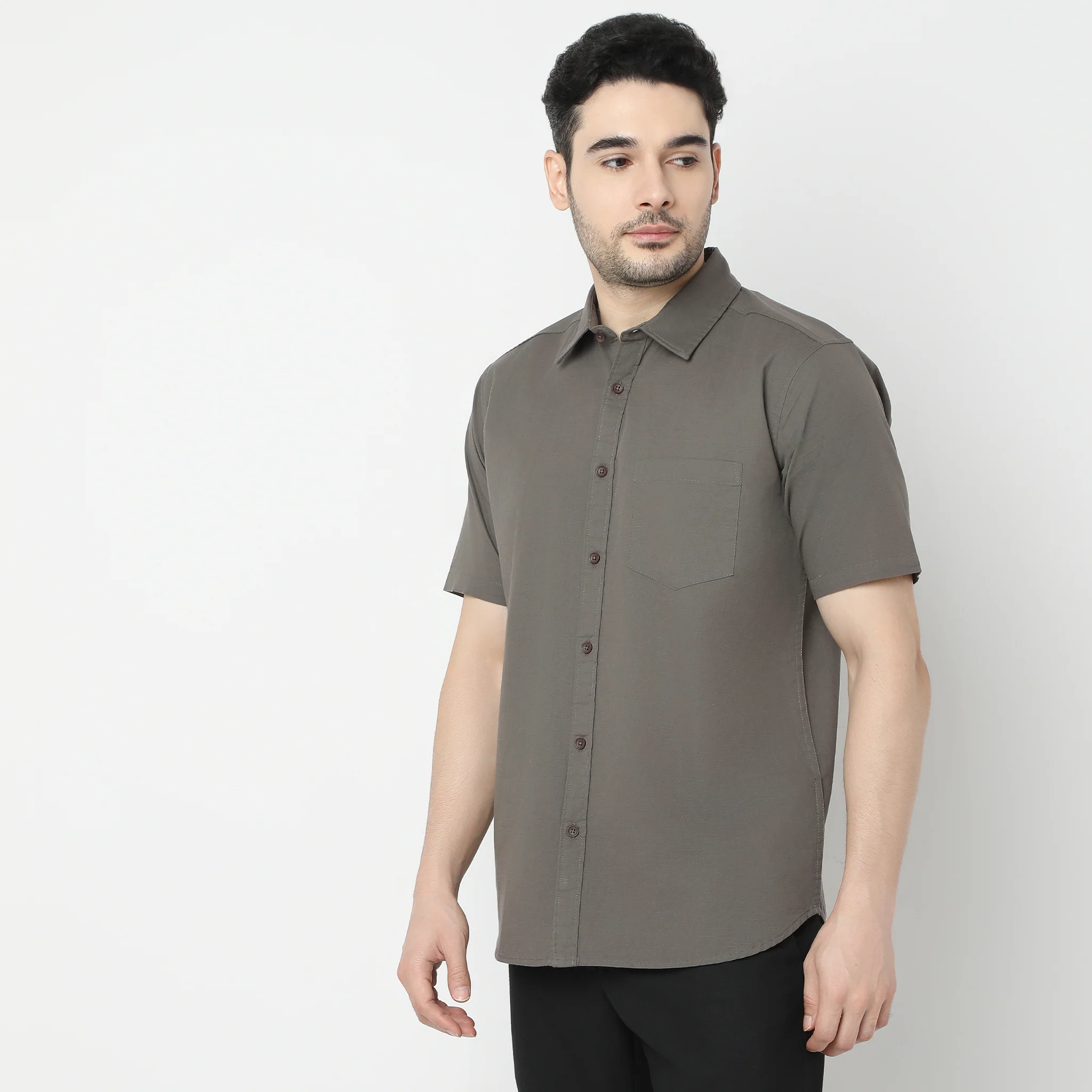 Easy Shirt™ - 100% Cotton MockLin Slubs - Regular Fit Solid Shirt - Image 5