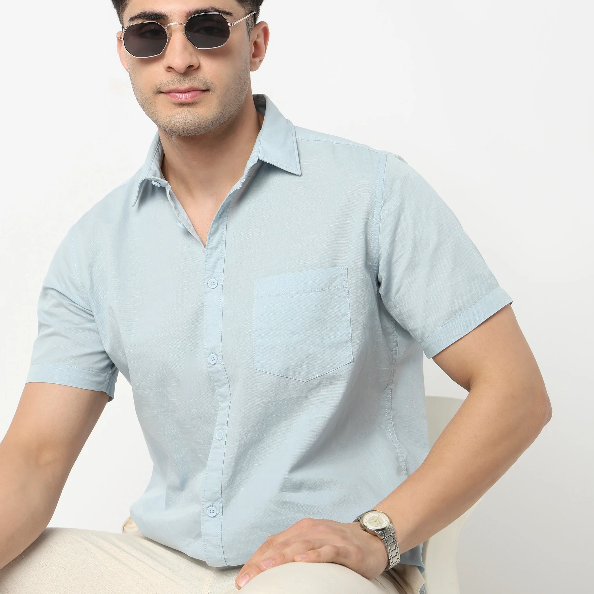 Easy Shirt™ - 100% Cotton MockLin Slubs - Regular Fit Solid Shirt - Image 59