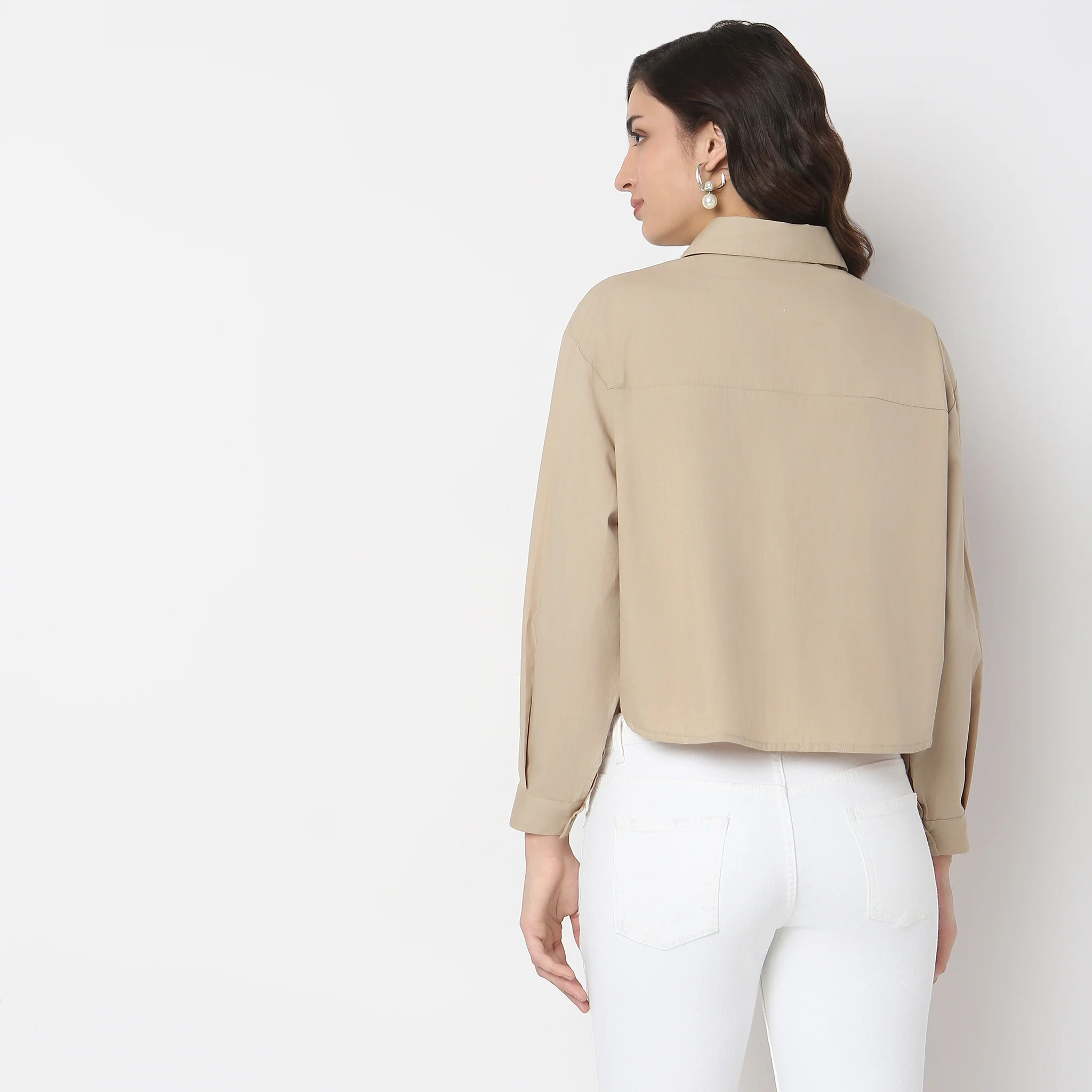 Regular Fit Solid Shirt - Image 3