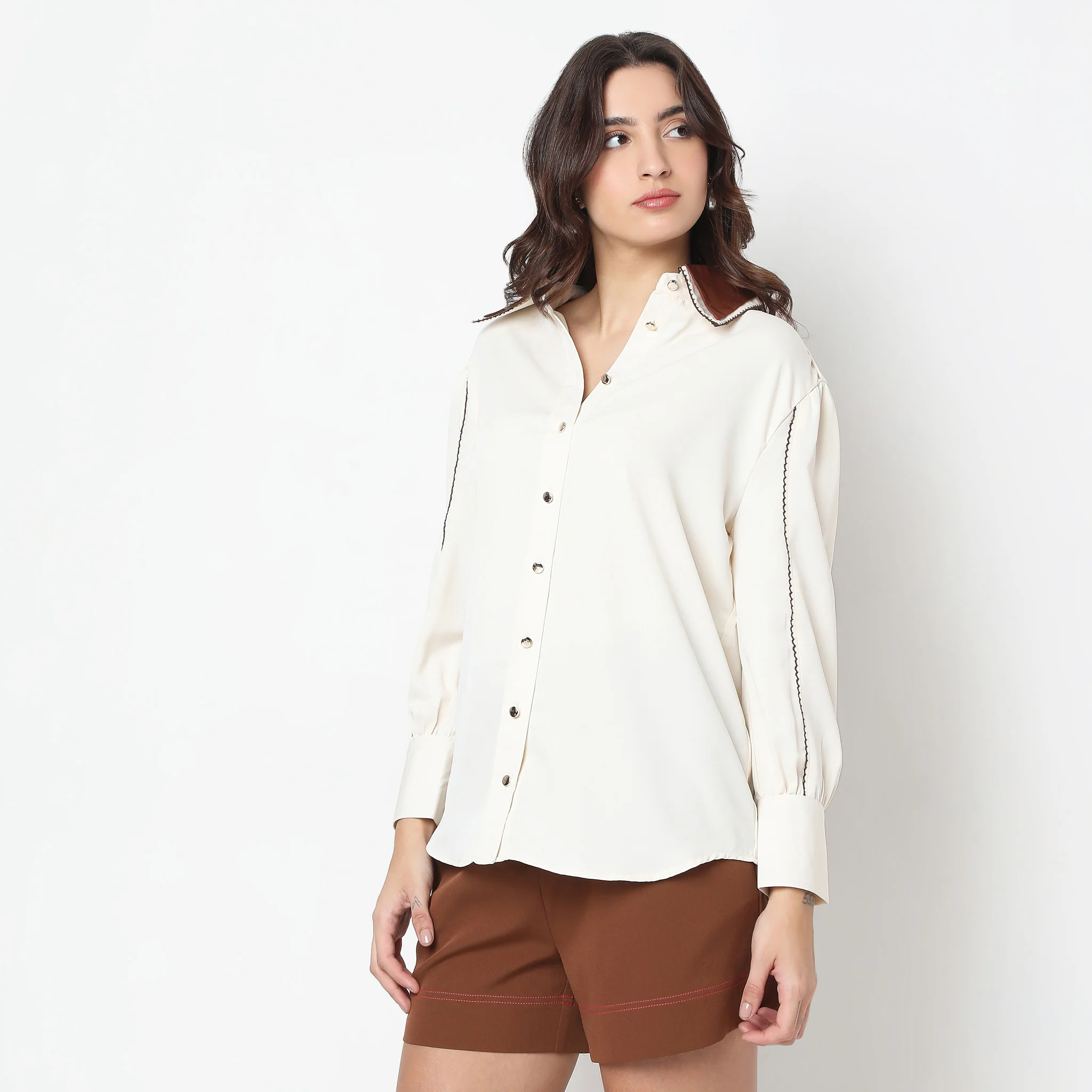 Regular Fit Solid Shirt - Image 5