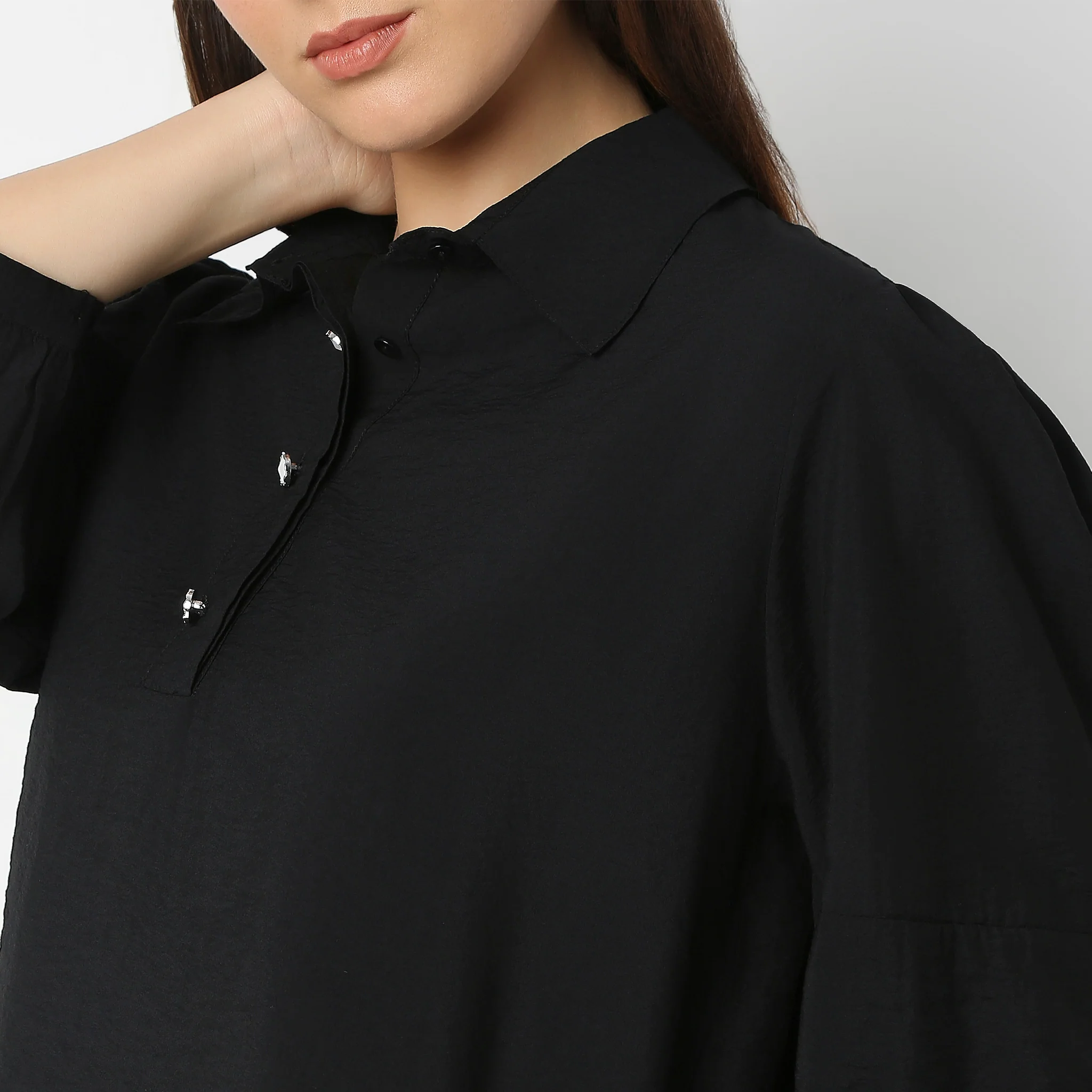 Regular Fit Solid Shirt - Image 4