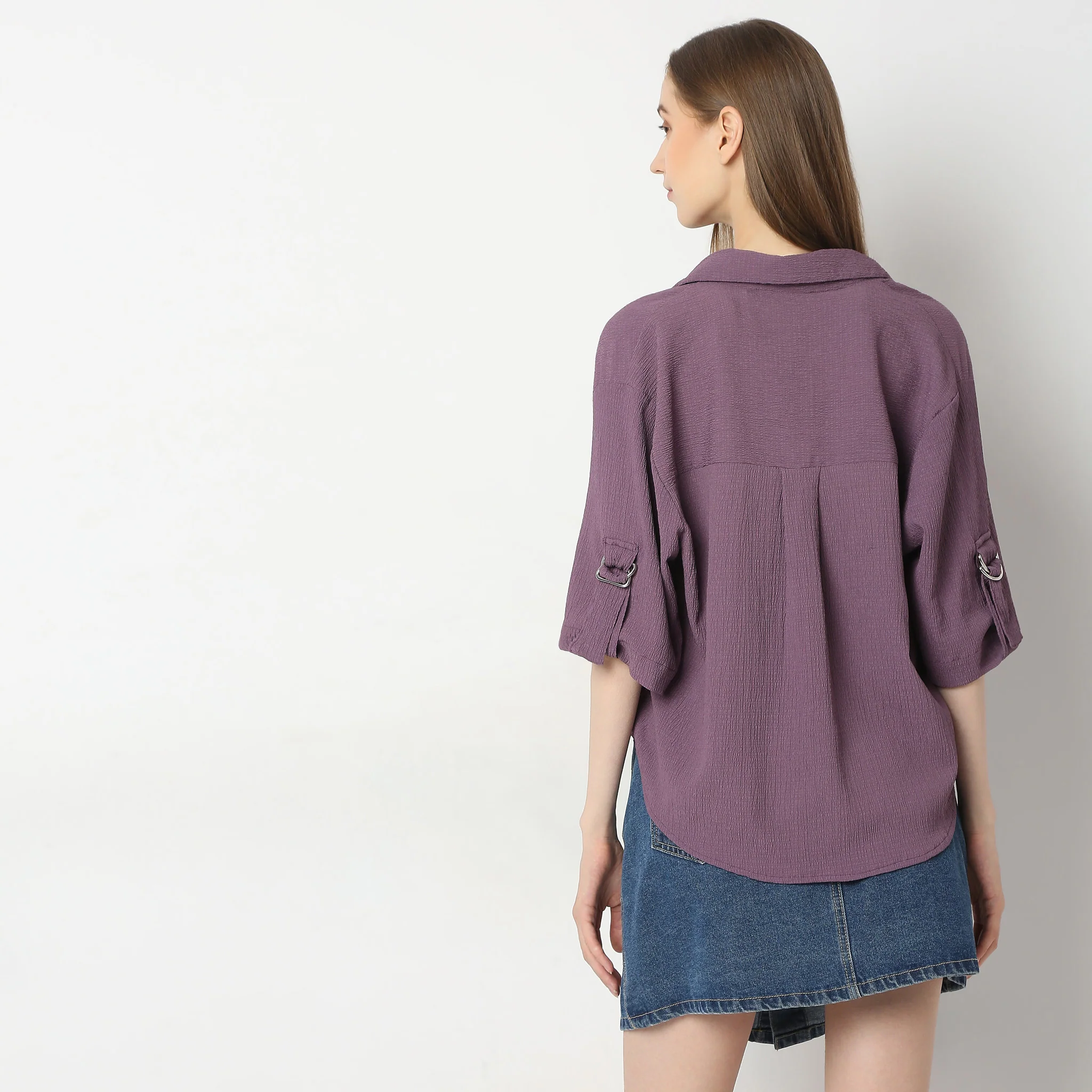 Regular Fit Solid Shirt - Image 3