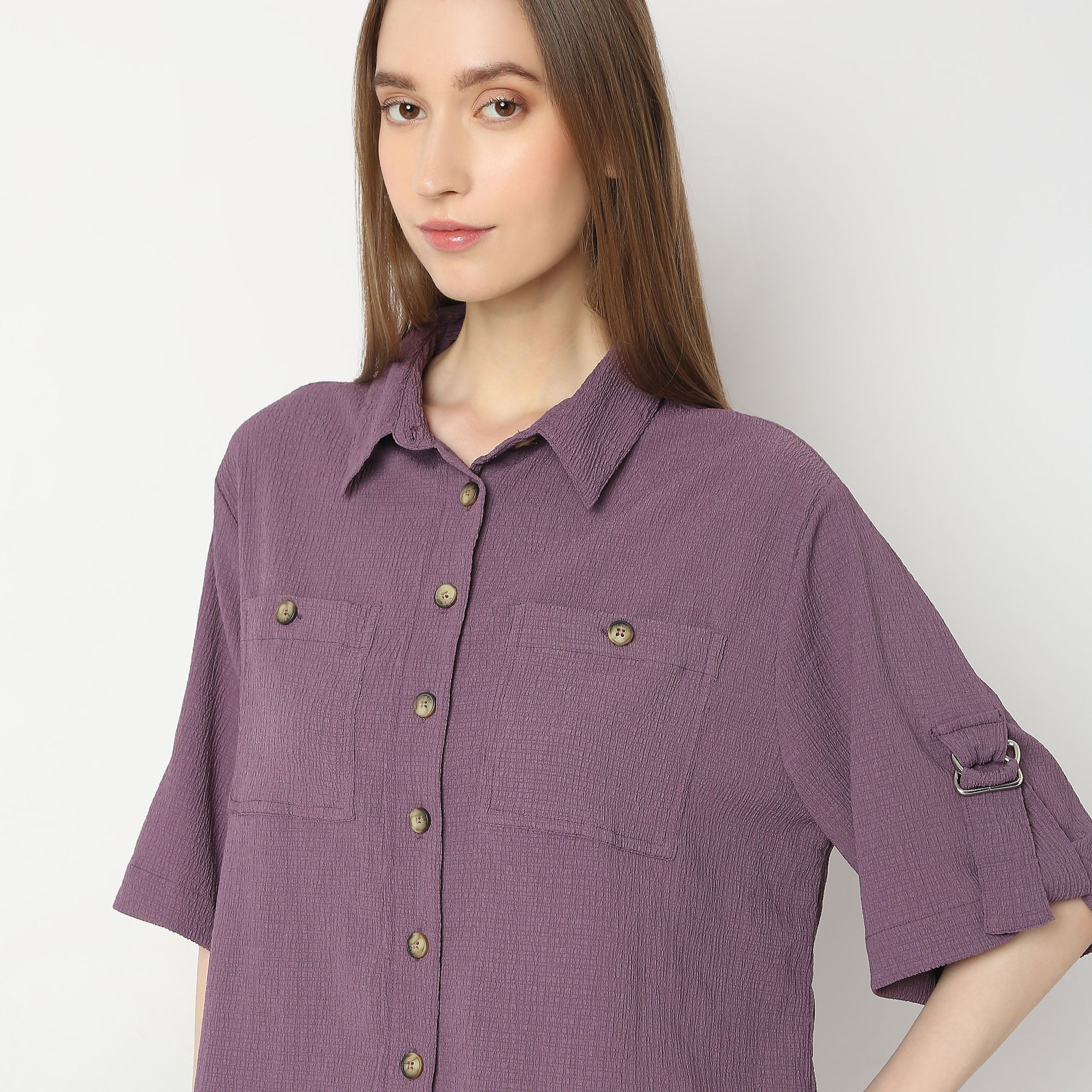 Regular Fit Solid Shirt - Image 4