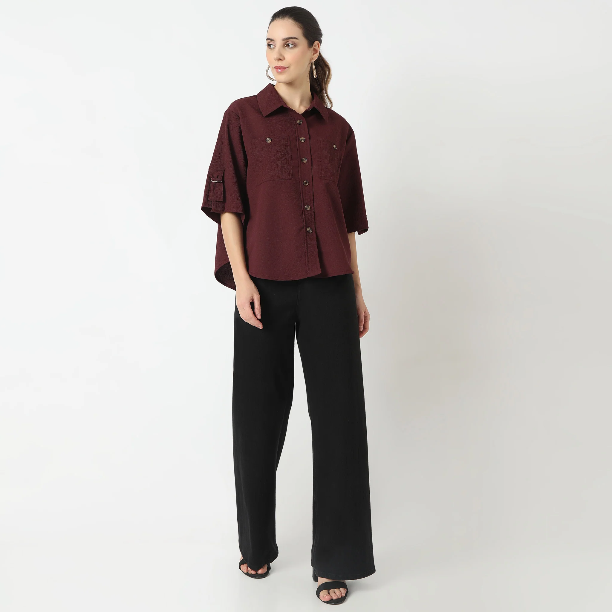 Regular Fit Solid Shirt - Image 6