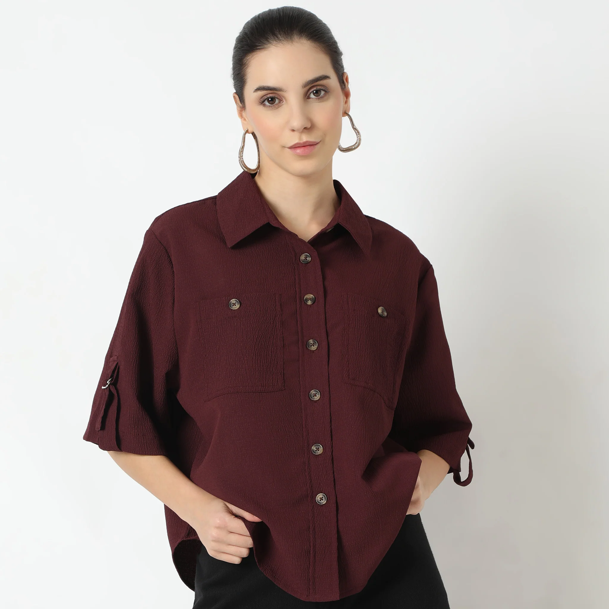 Regular Fit Solid Shirt - Image 7