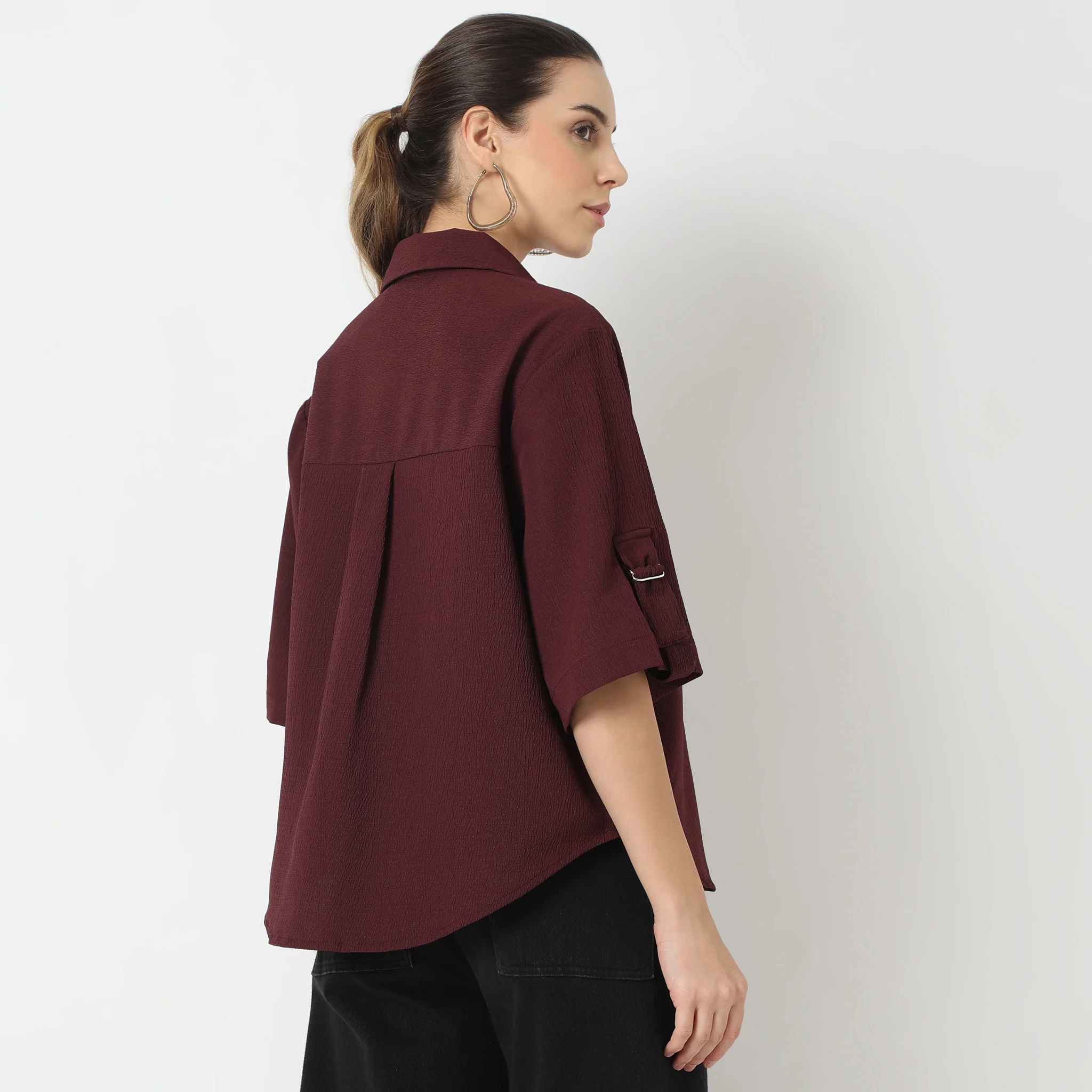 Regular Fit Solid Shirt - Image 8