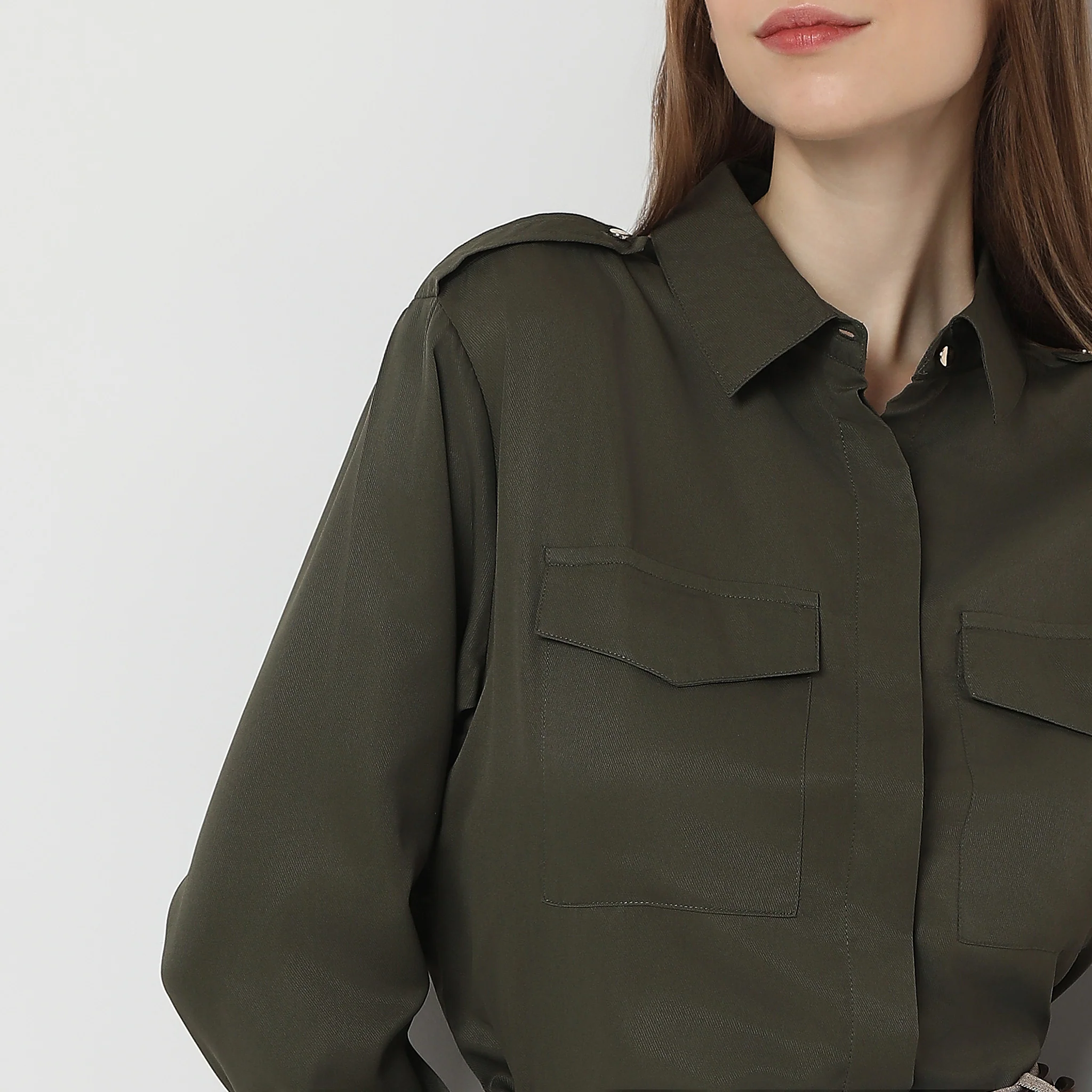 Regular Fit Solid Shirt - Image 4