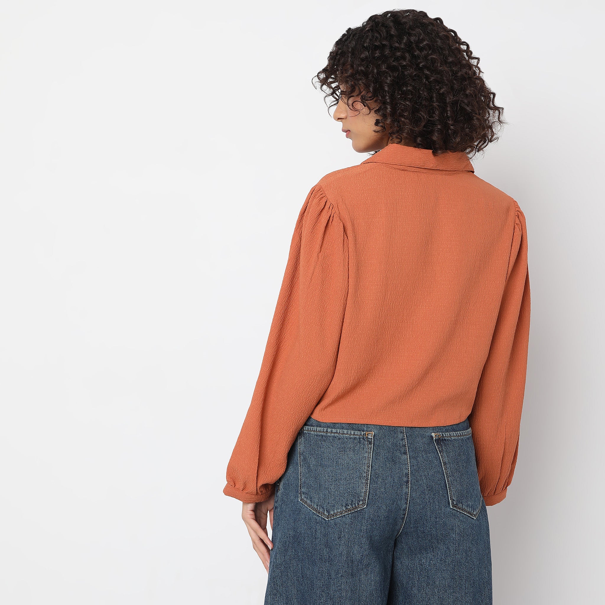 Regular Fit Solid Shirt - Image 3
