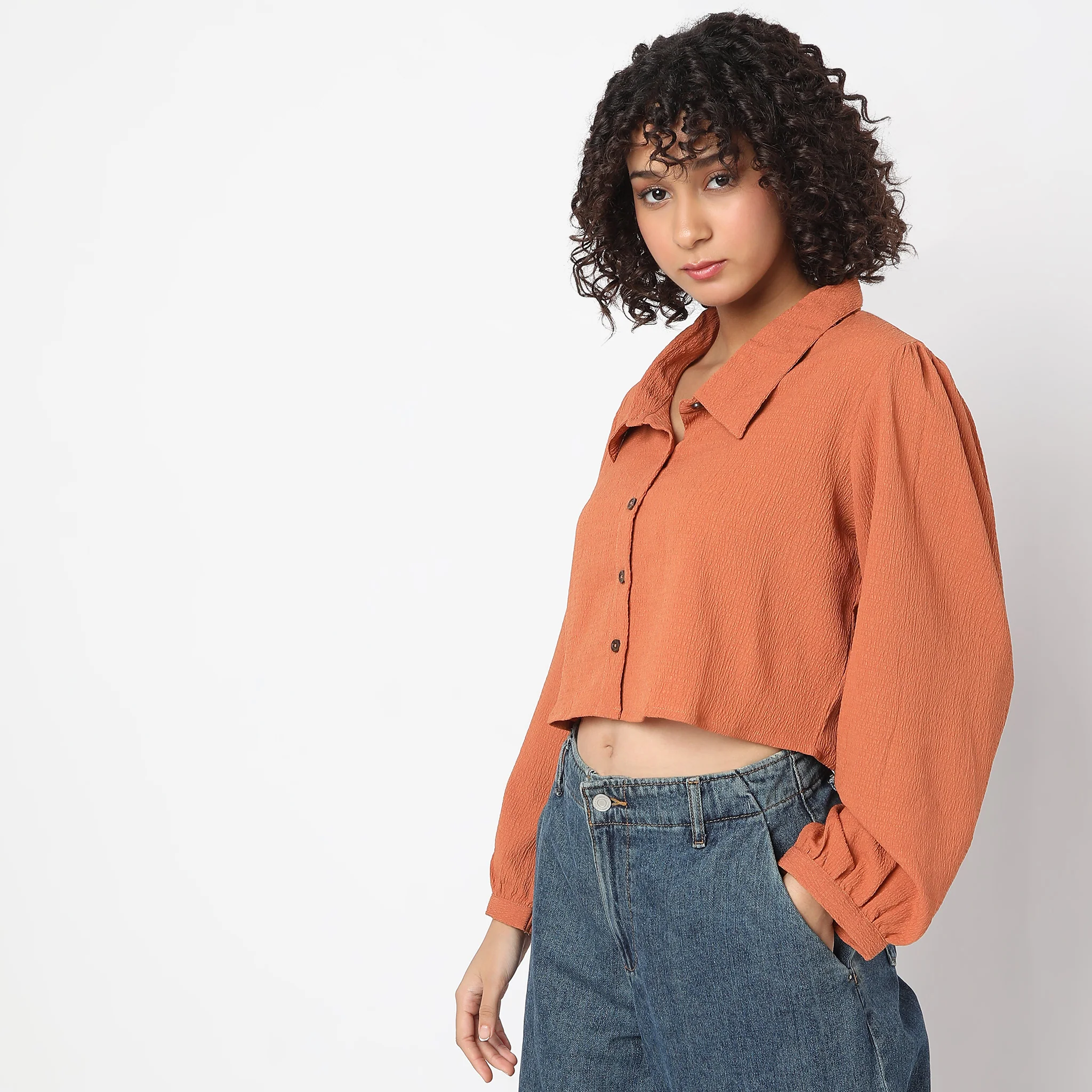 Regular Fit Solid Shirt - Image 5