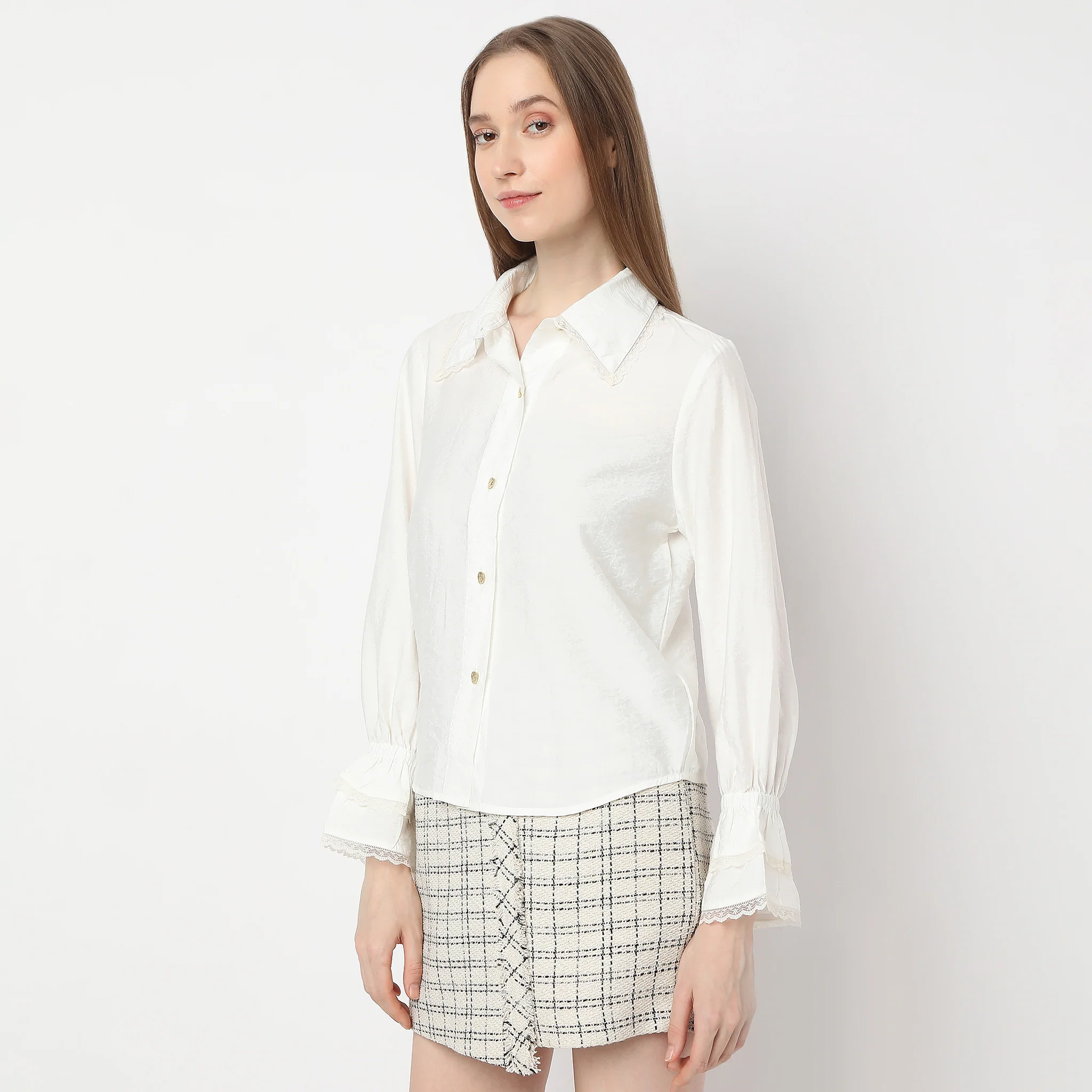Regular Fit Solid Shirt - Image 5
