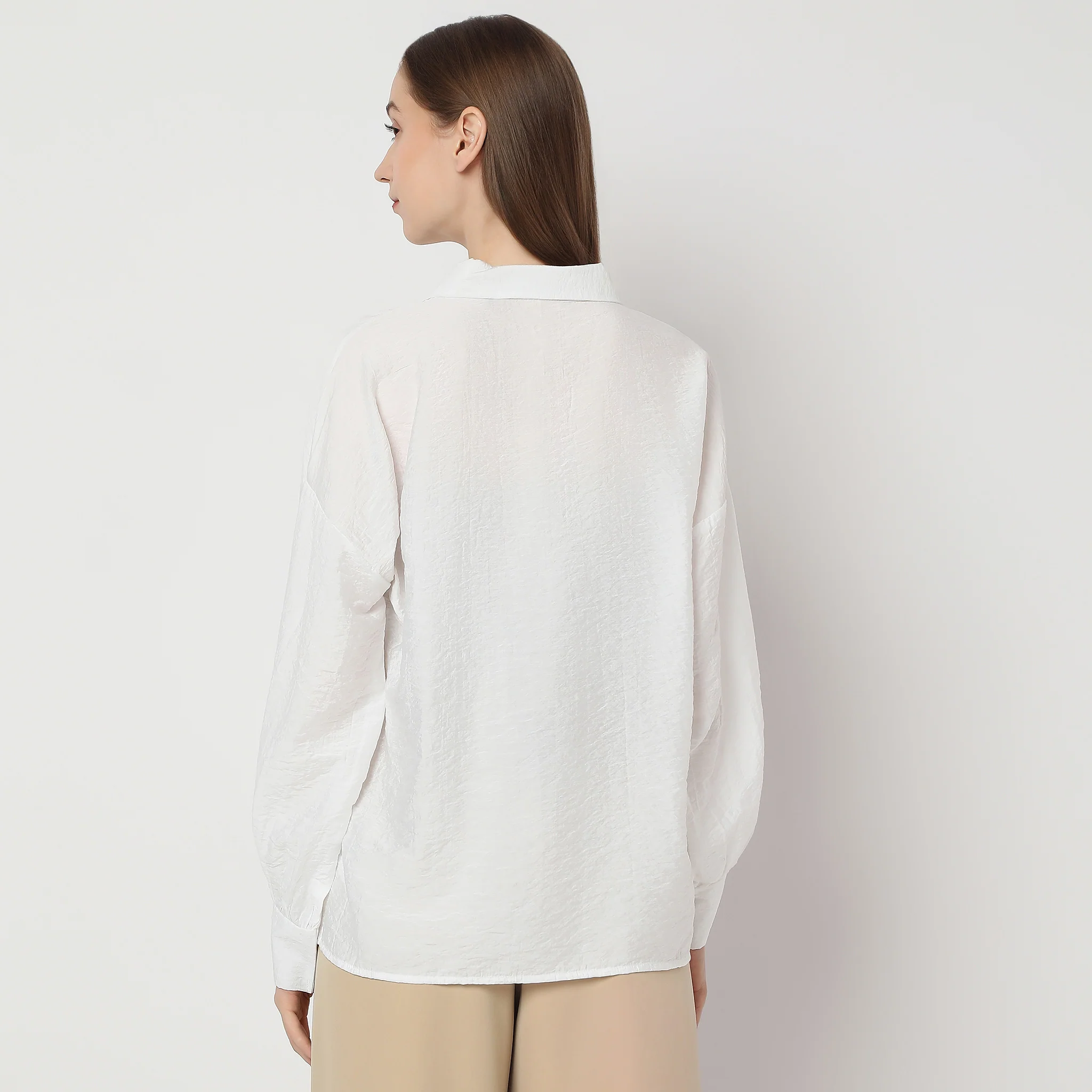 Regular Fit Solid Shirt - Image 3