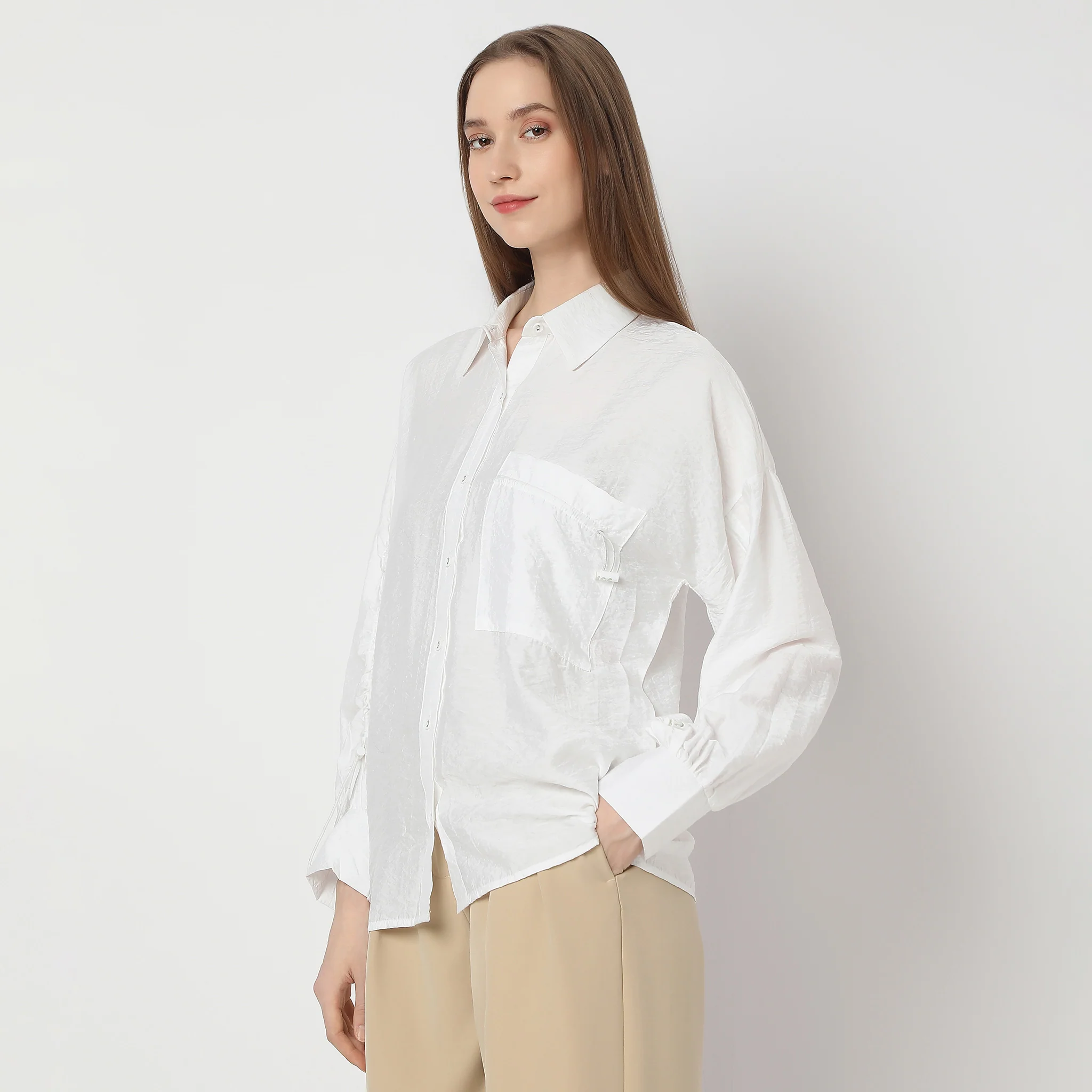 Regular Fit Solid Shirt - Image 5