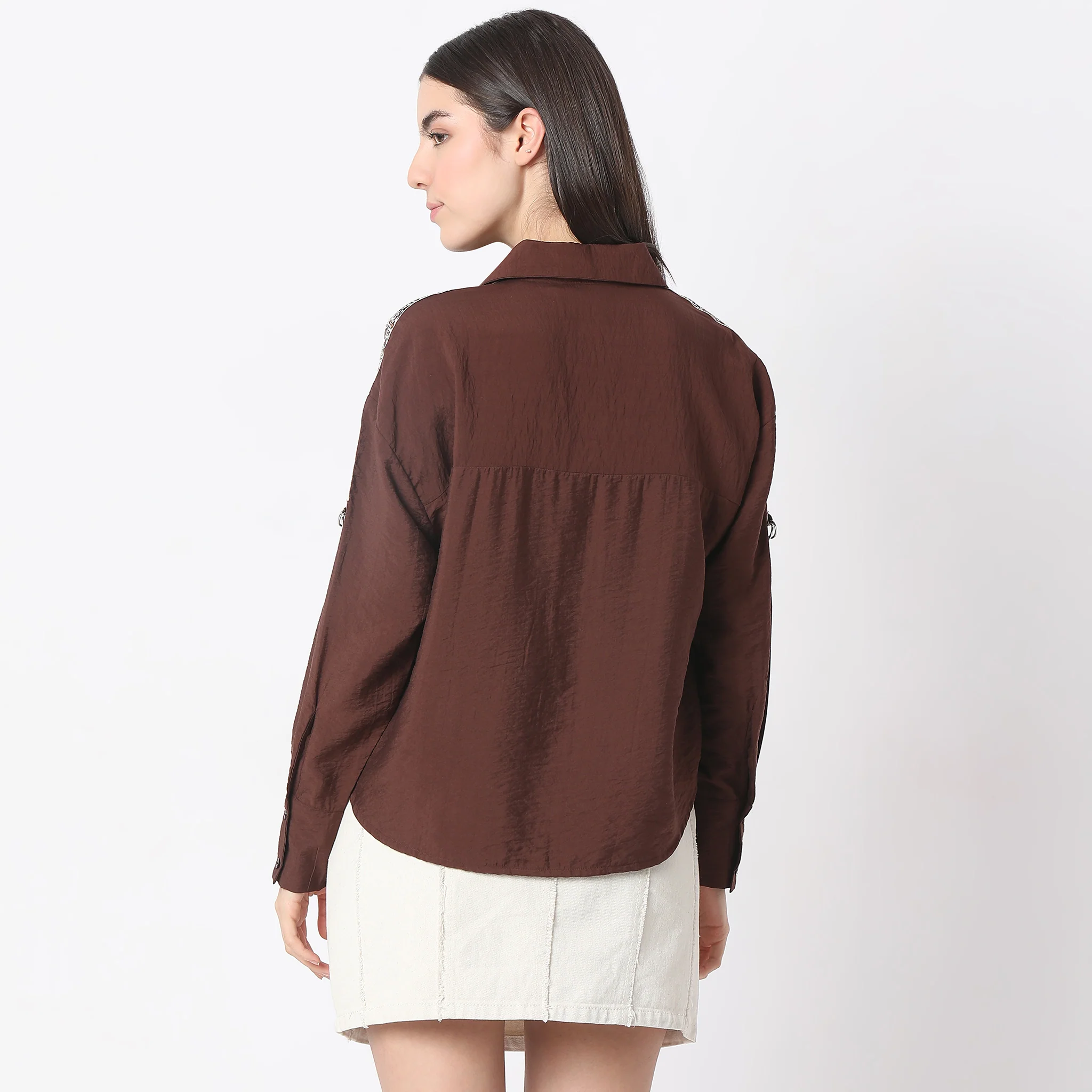Solid Full Sleeve Casual Shirt - Image 3