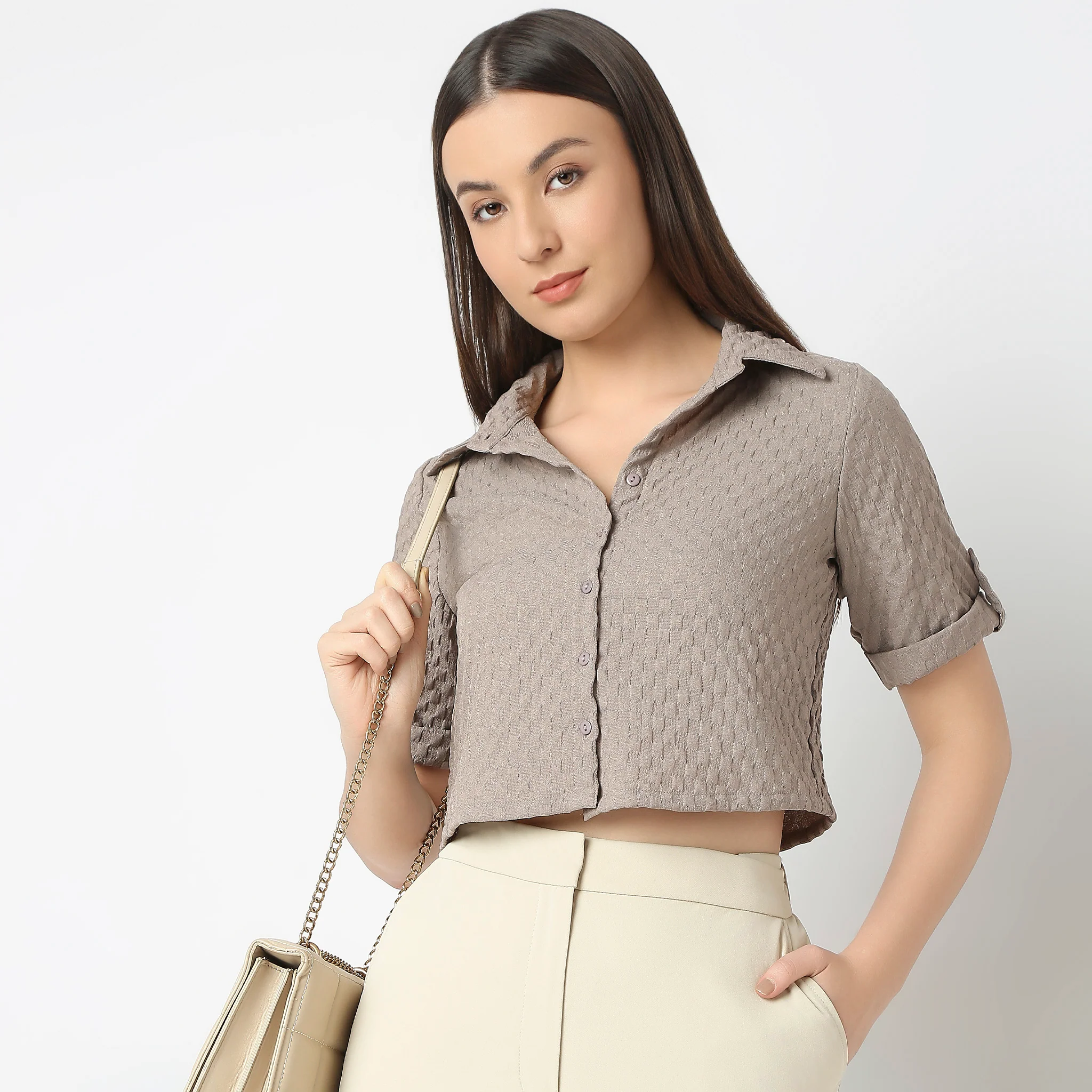 Regular Fit Solid Shirt - Image 2