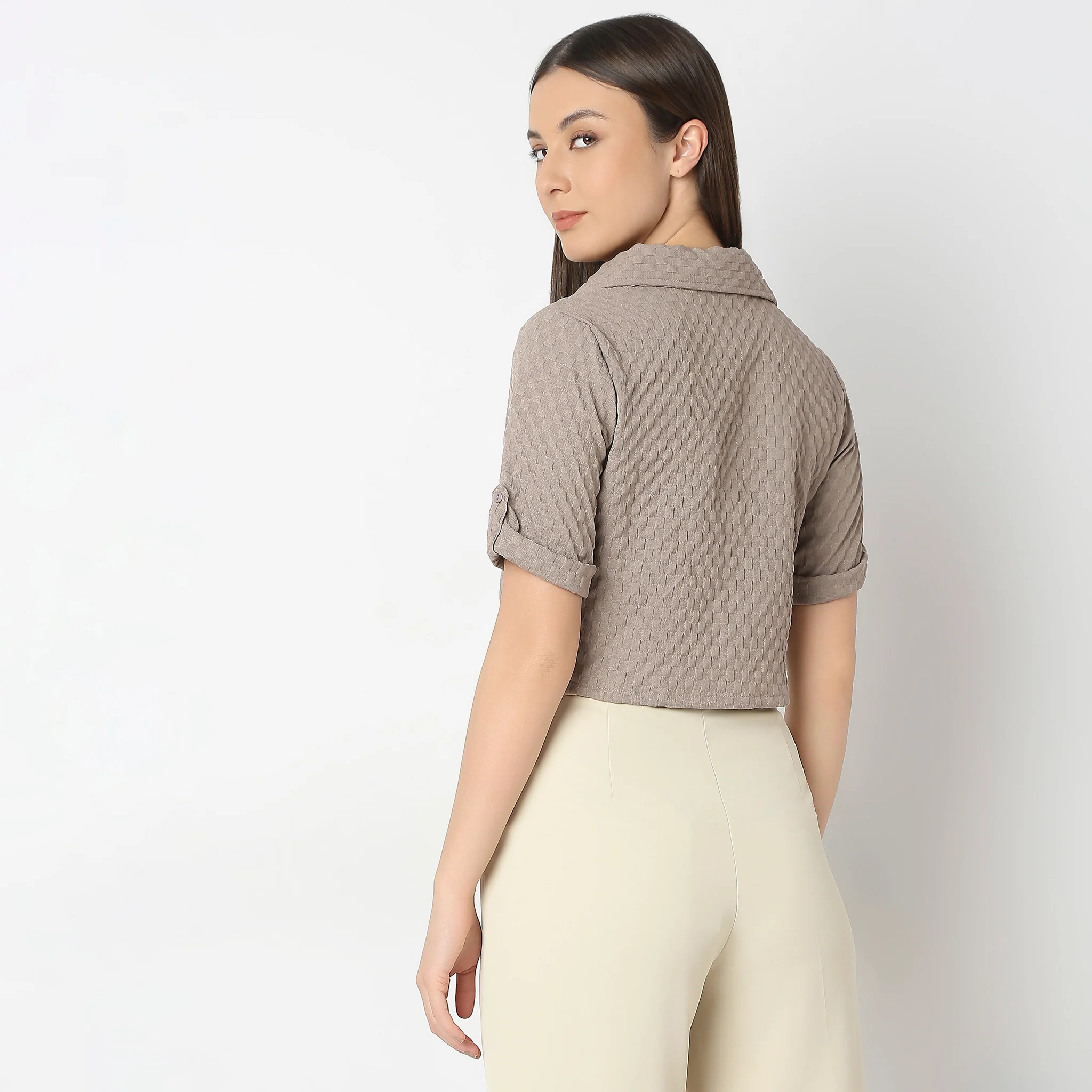 Regular Fit Solid Shirt - Image 3