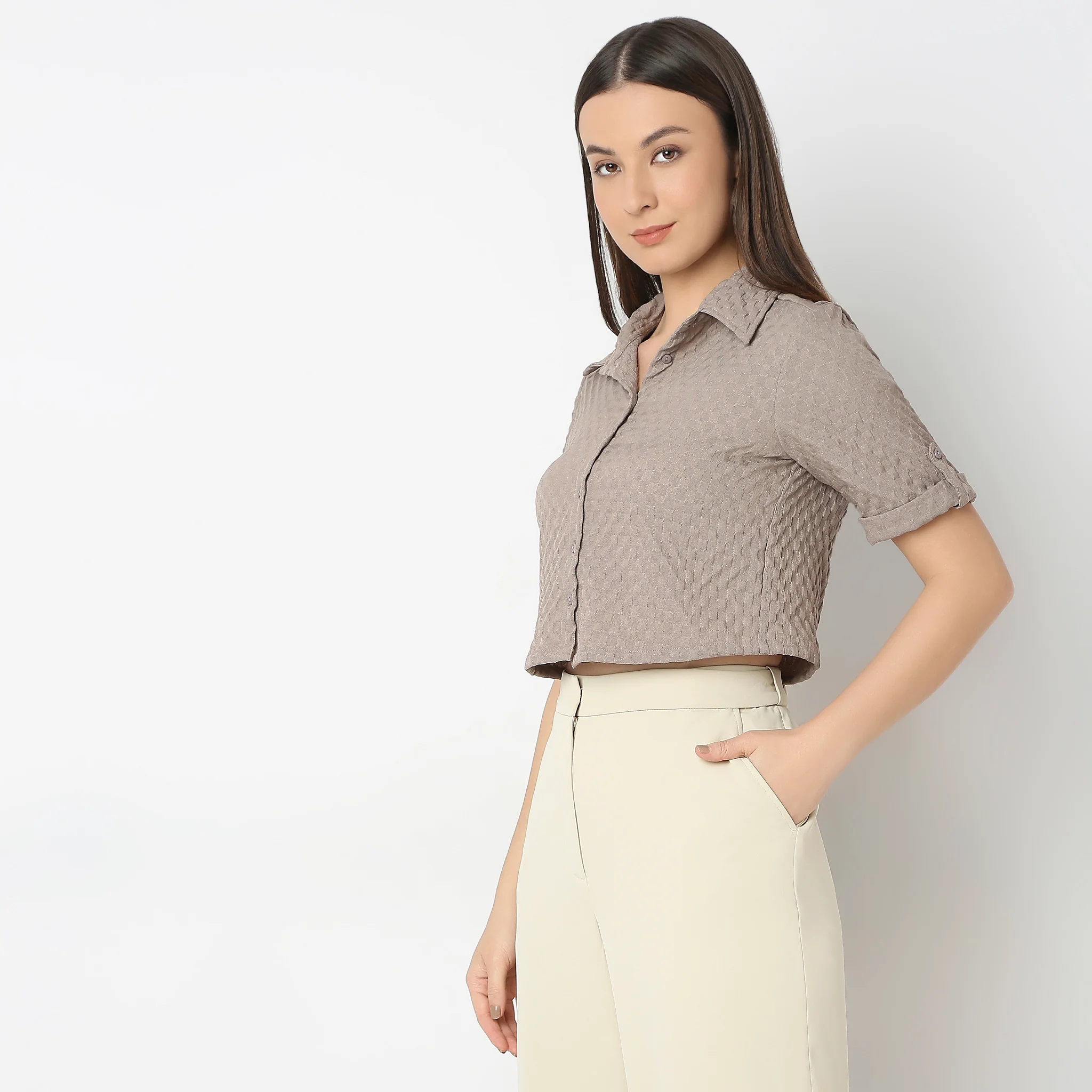 Regular Fit Solid Shirt - Image 5