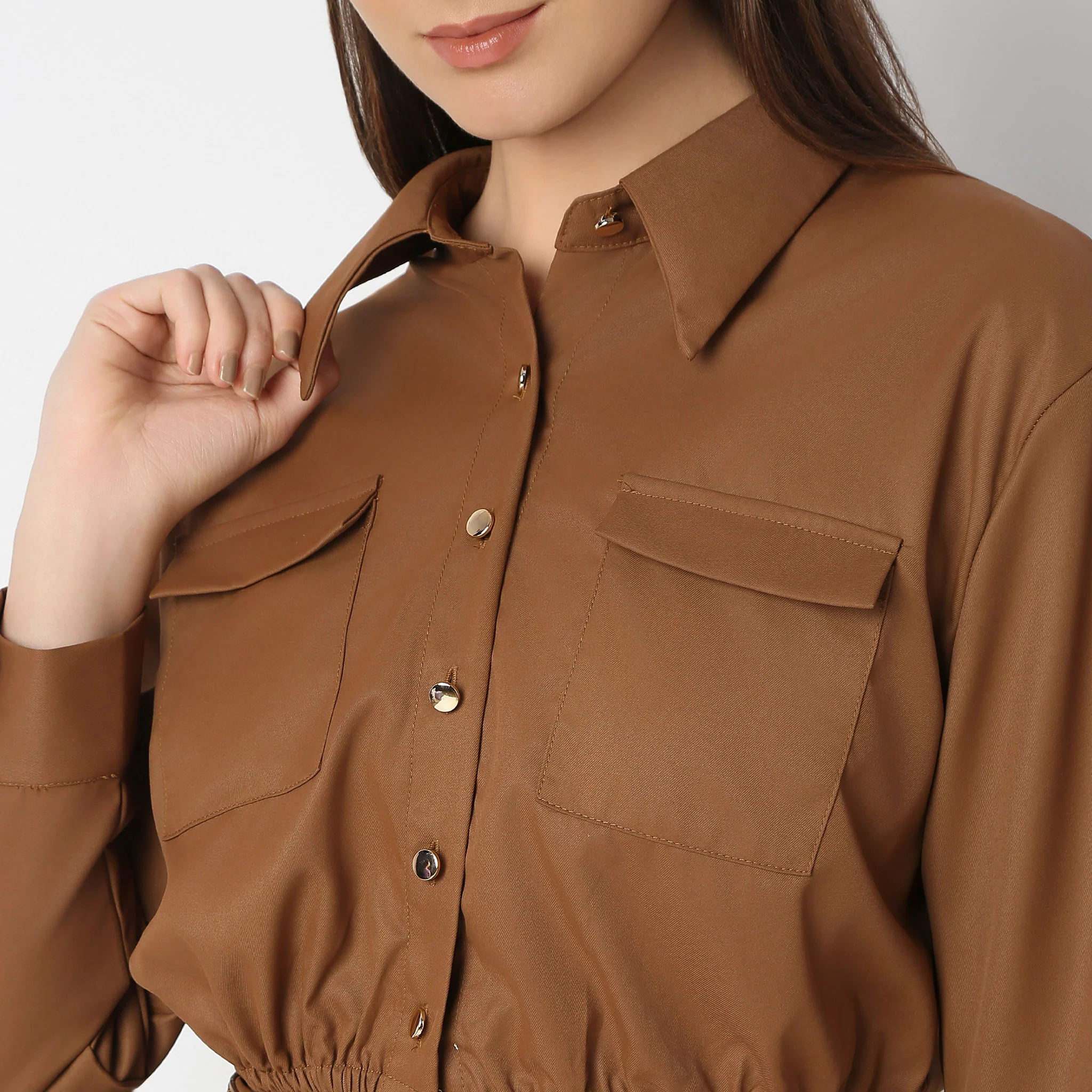 Regular Fit Solid Shirt - Image 4