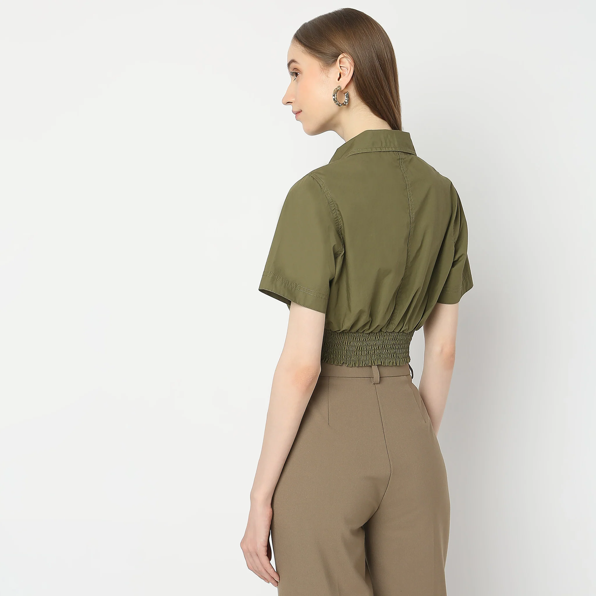 Regular Fit Solid Shirt - Image 3