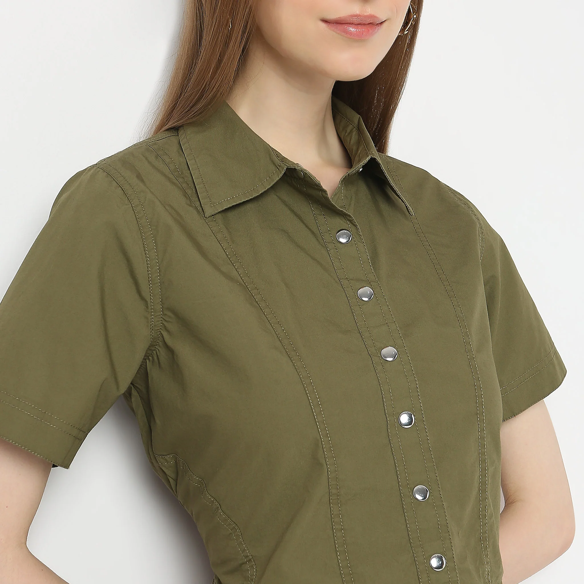 Regular Fit Solid Shirt - Image 4
