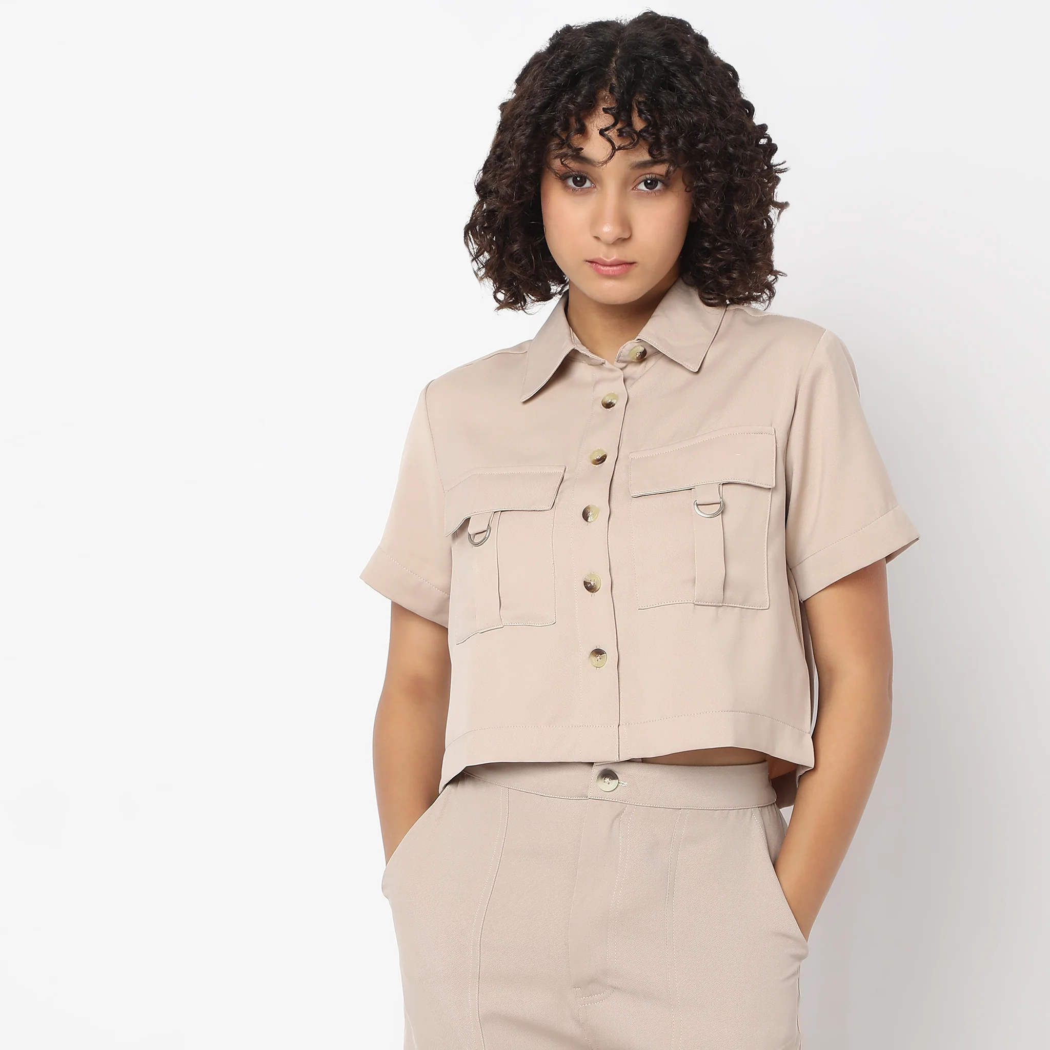 Regular Fit Solid Shirt - Image 2