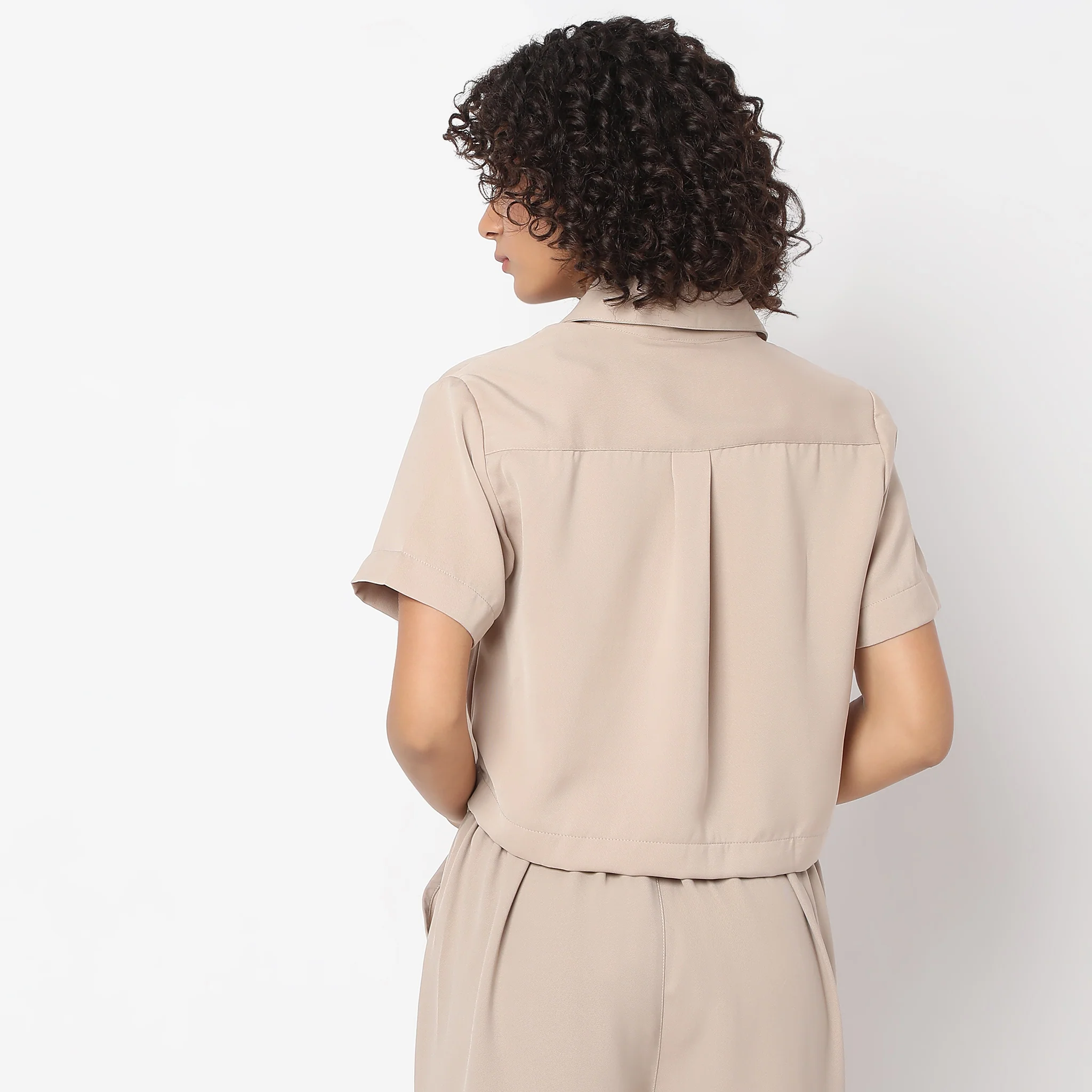 Regular Fit Solid Shirt - Image 3
