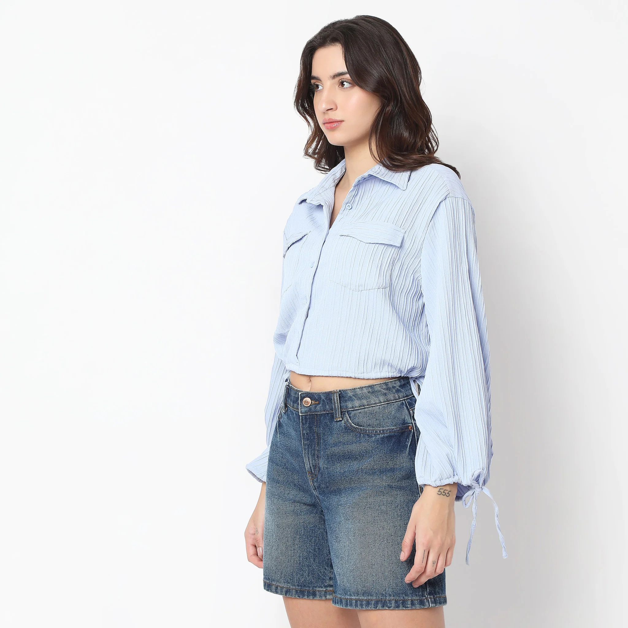 Regular Fit Solid Shirt - Image 5