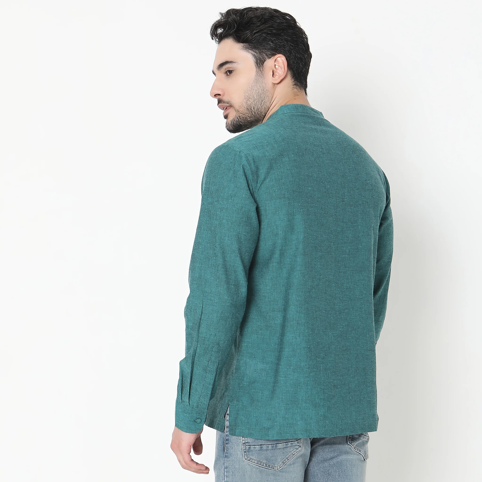 Regular Fit Solid Short Kurta - Image 8