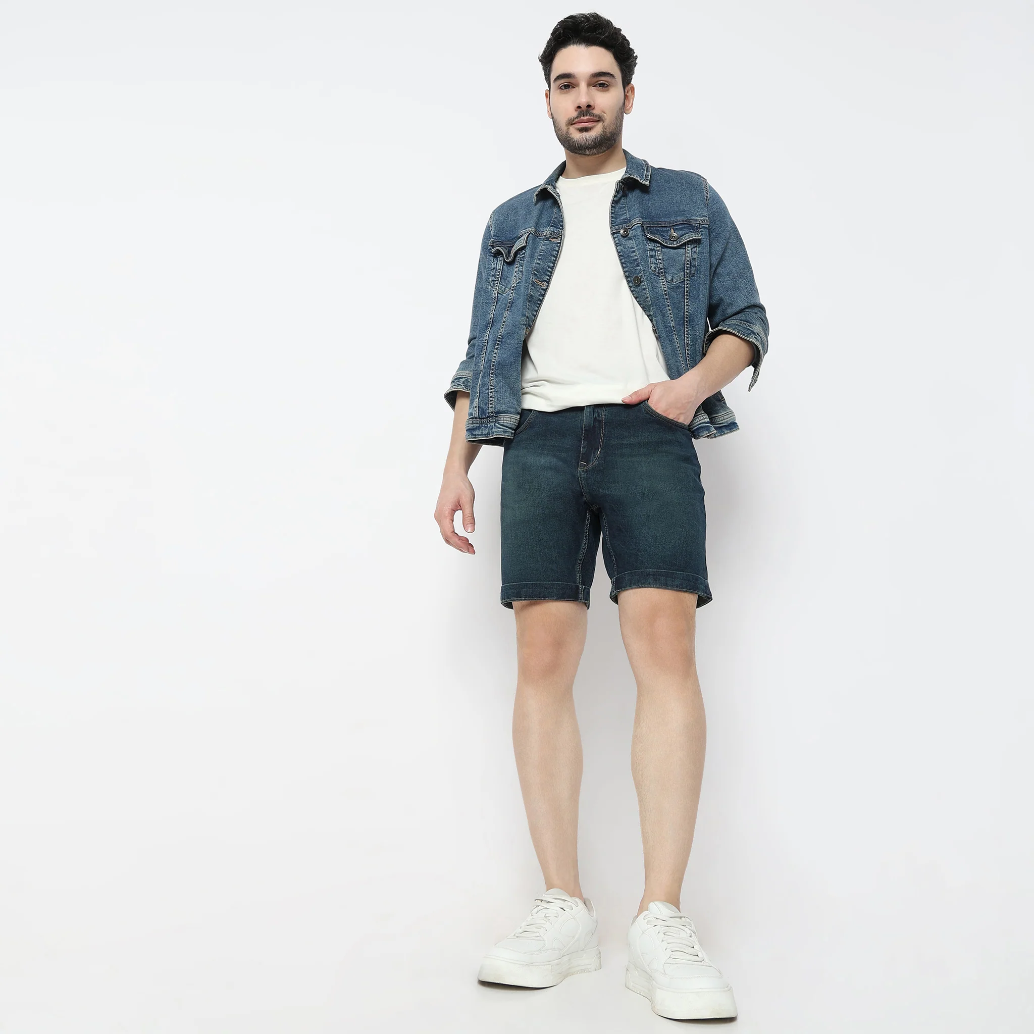 Solid Short Length Mid Rise Shorts - Image 16