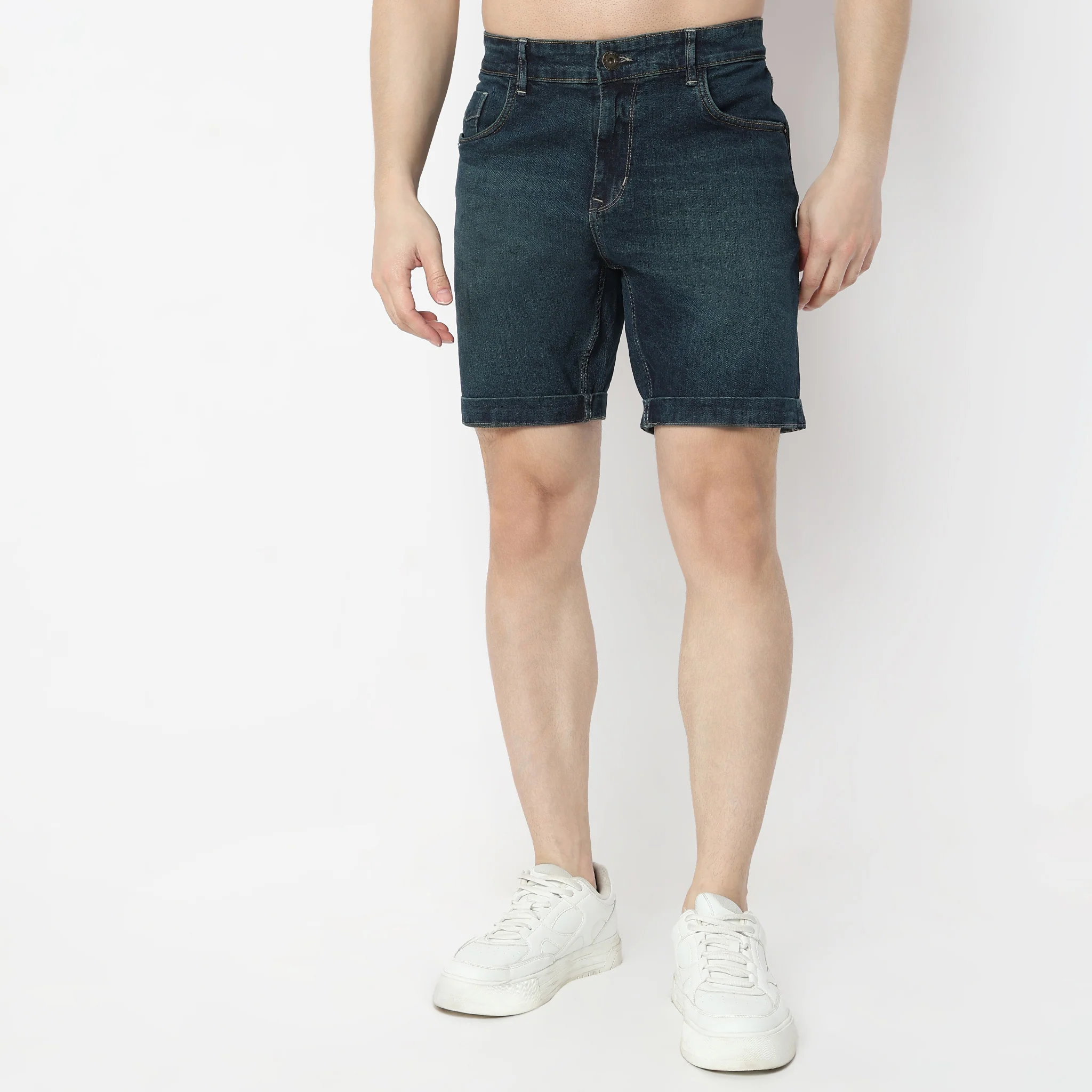 Solid Short Length Mid Rise Shorts - Image 17