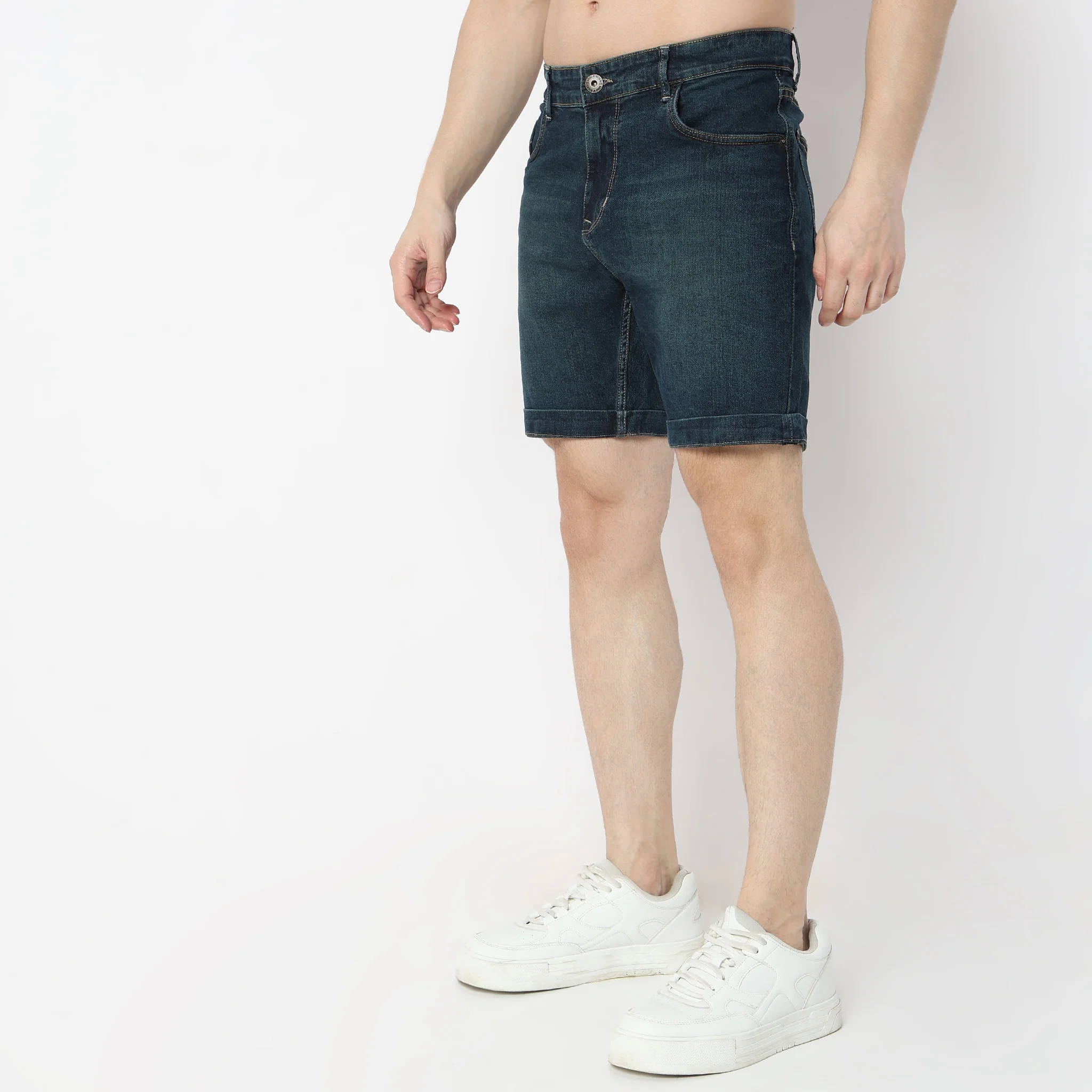 Solid Short Length Mid Rise Shorts - Image 19