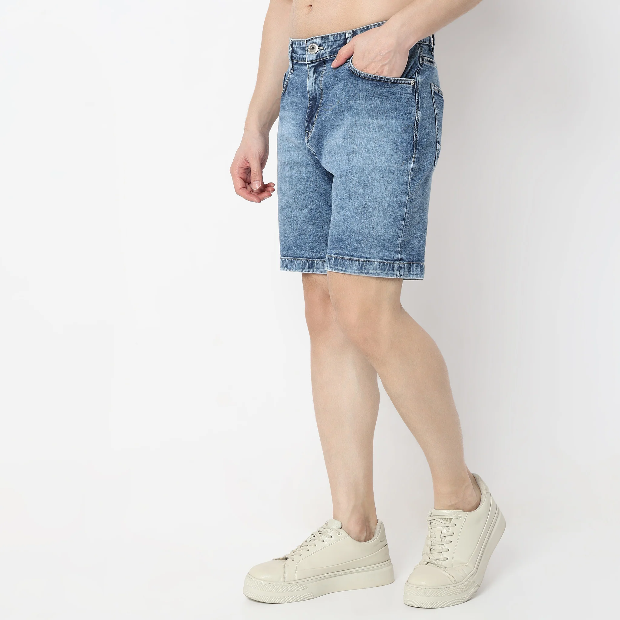 Solid Short Length Mid Rise Shorts - Image 24