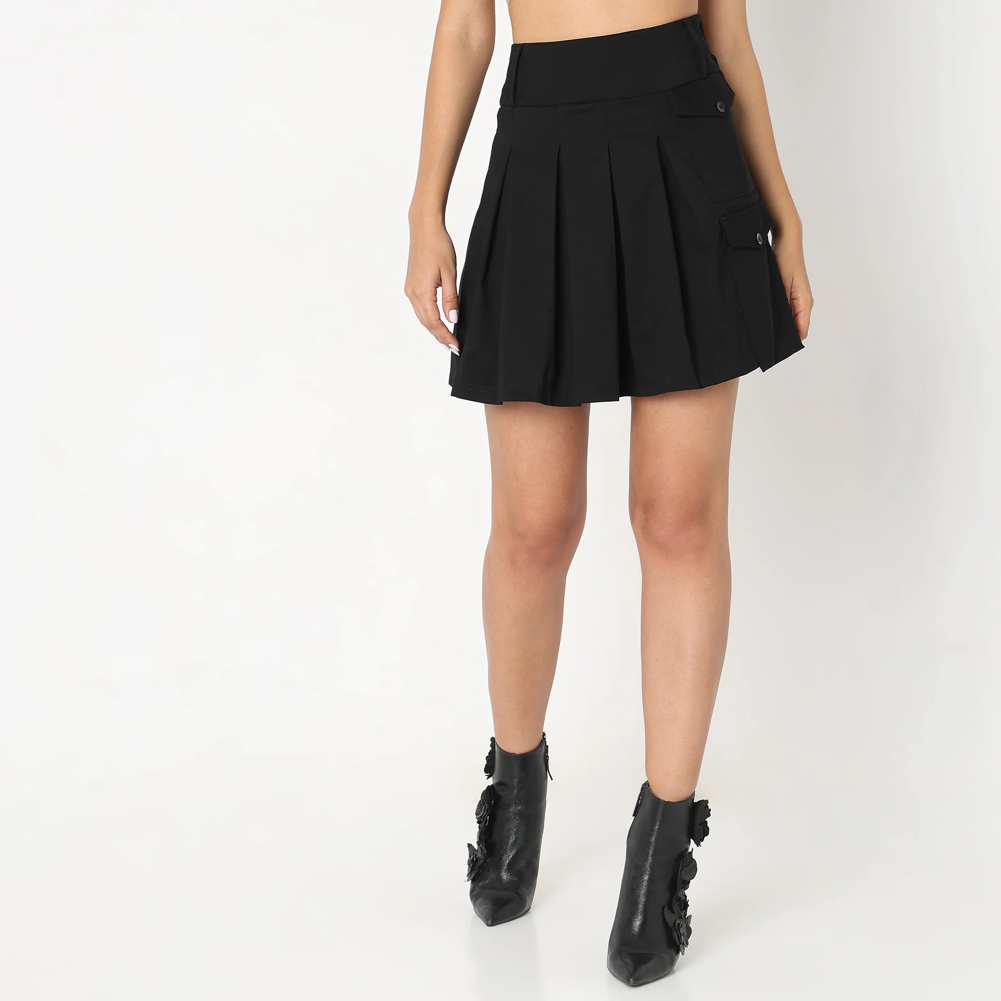 Regular Fit Solid Skirt - Image 2